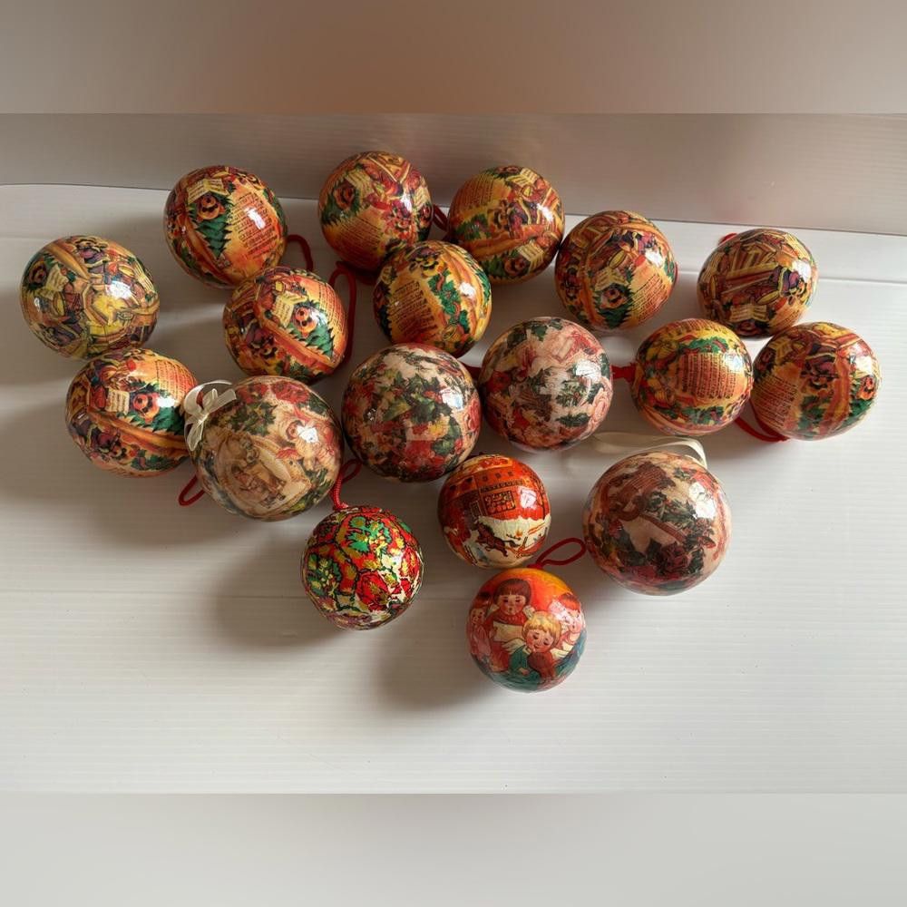 Designer Vintage Paper Mache Christmas Ornaments Size ONE SIZE - 1 Thumbnail