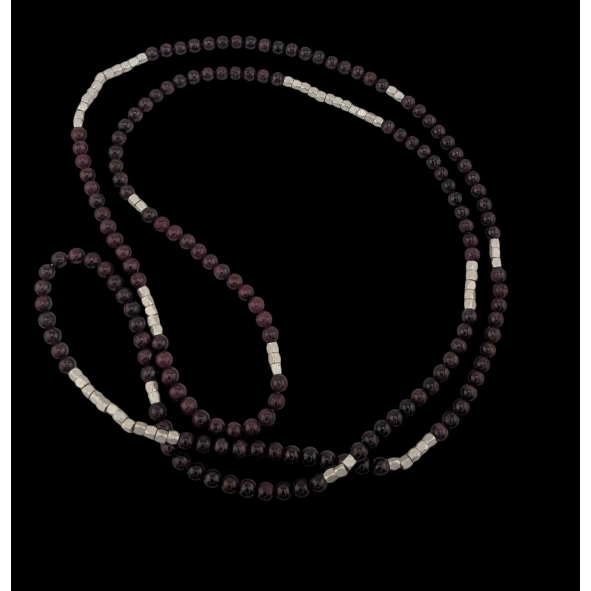 Other Bohemian Purple Agate Stretch Necklace With Silver Tone Acce Size ONE SIZE - 1 Thumbnail