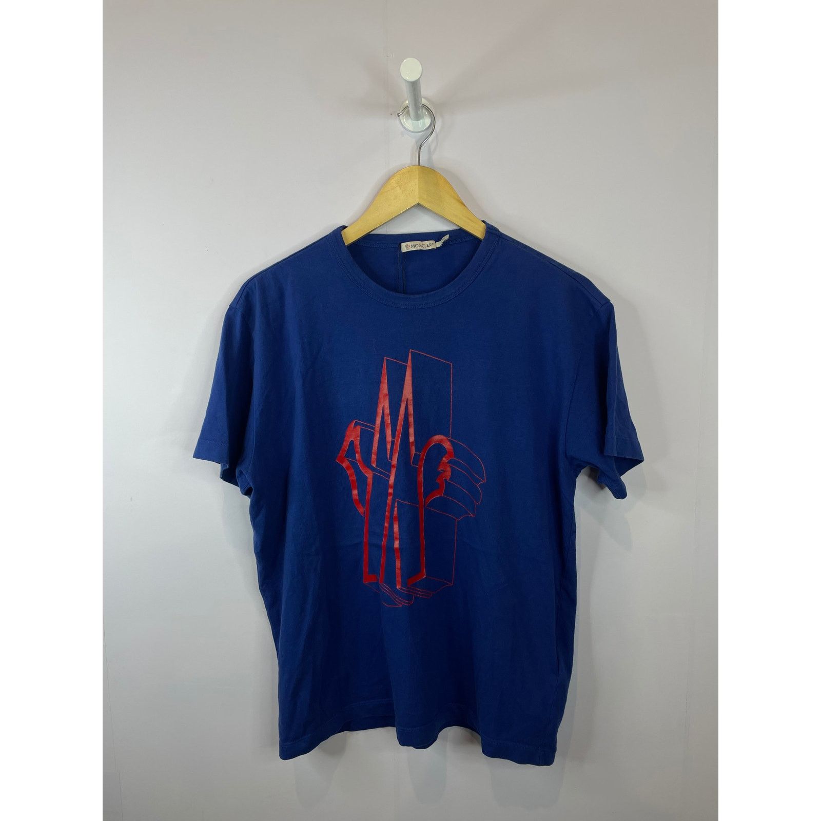 Moncler Moncler M Logo Tee Blue Orange Used Medium Size US M / EU 48-50 / 2 - 1 Thumbnail