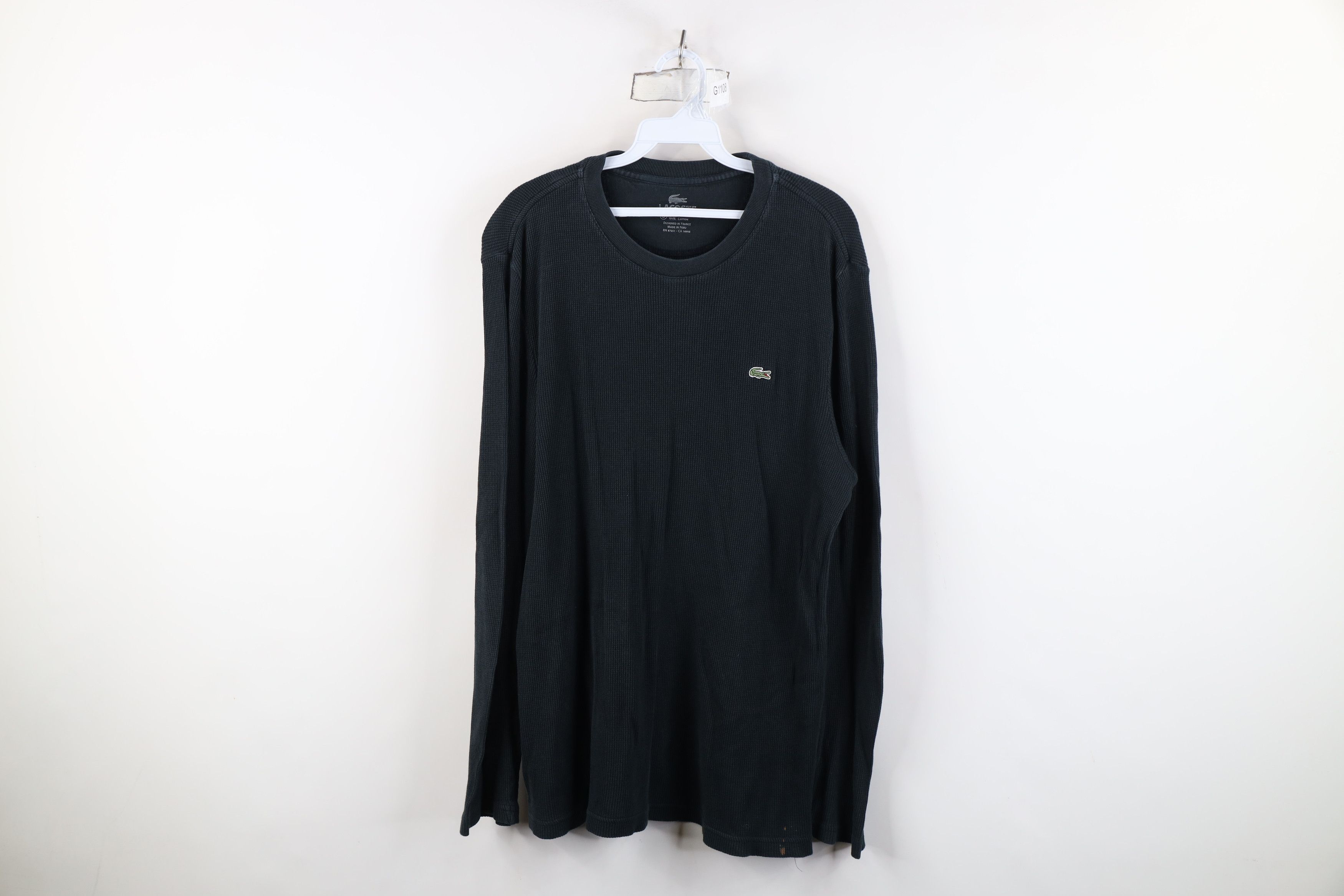 Lacoste Vintage Y2K Lacoste Croc Logo Thermal Waffle Knit T-Shirt Size US XL / EU 56 / 4 - 1 Thumbnail