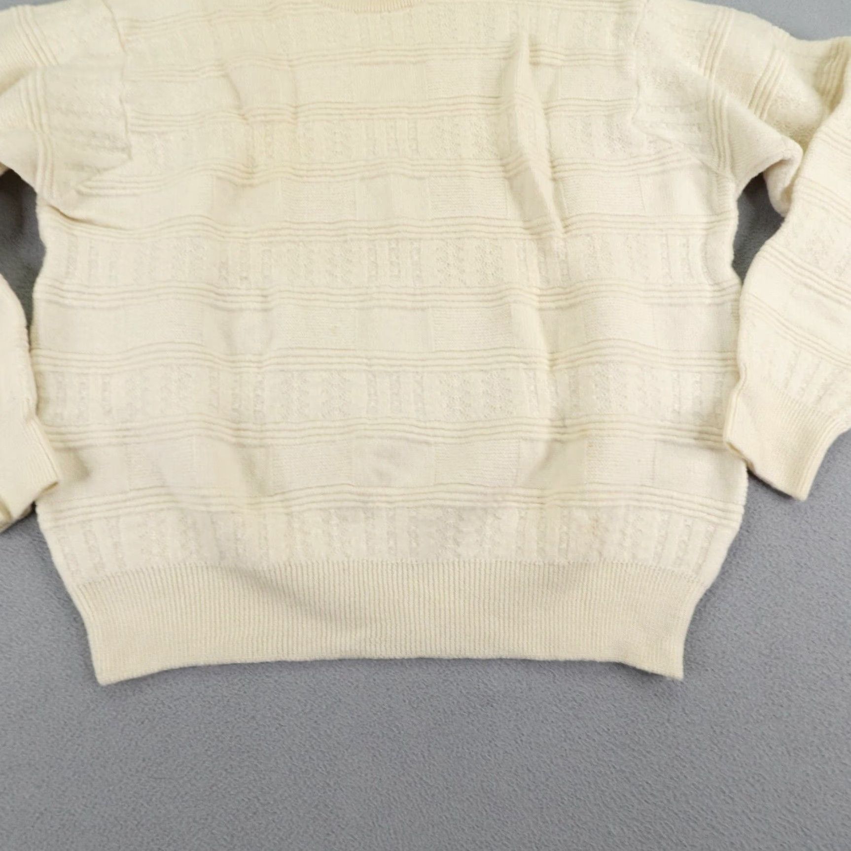 Vintage Giorgiolini Sweater Womens Large White Cable Knit Pullover Regular Fit Wool Blend Outdoor Size L / US 10 / IT 46 - 4 Thumbnail