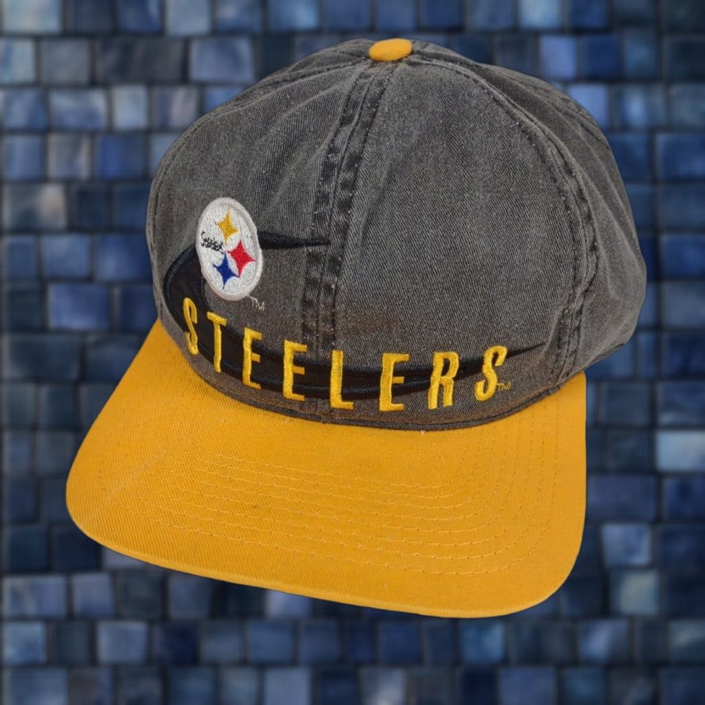 Vintage VINTAGE Mainland Sewing Mills Pittsburgh Steelers Sample Not for Sale Snapback Hat Size ONE SIZE - 1 Thumbnail