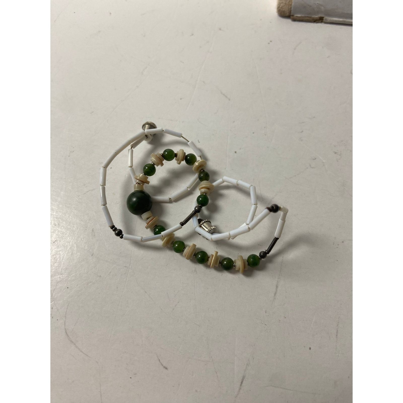 Handmade Jasper & Shell Choker Necklace - Boho Y2K Style Size ONE SIZE - 5 Thumbnail