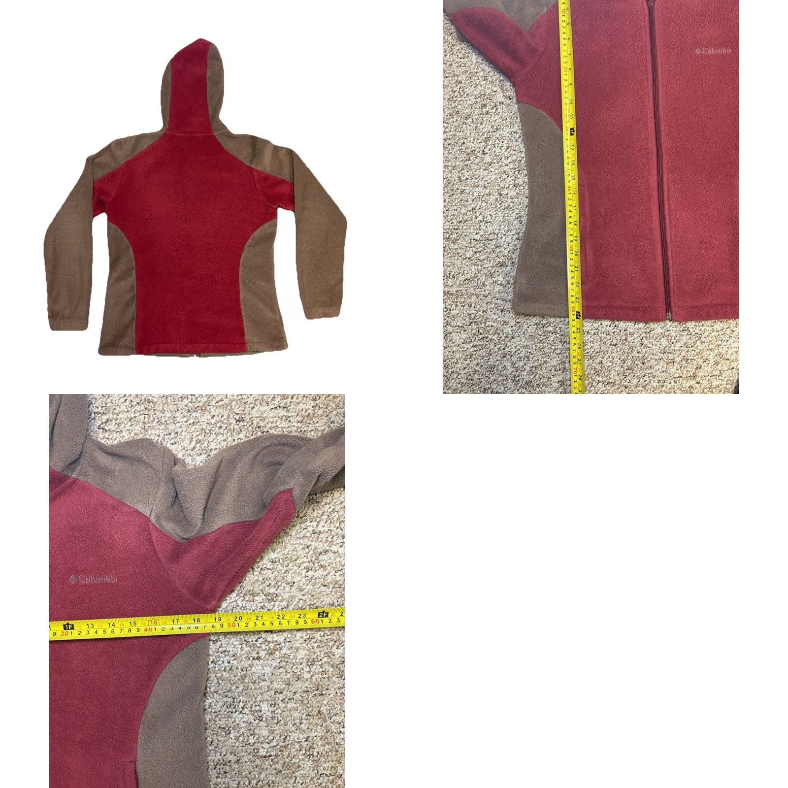 Vintage Columbia Jacket Women’s Medium Full Zip Fleece Zip Pockets Brown & Red Ladies Size M / US 6-8 / IT 42-44 - 8 Thumbnail