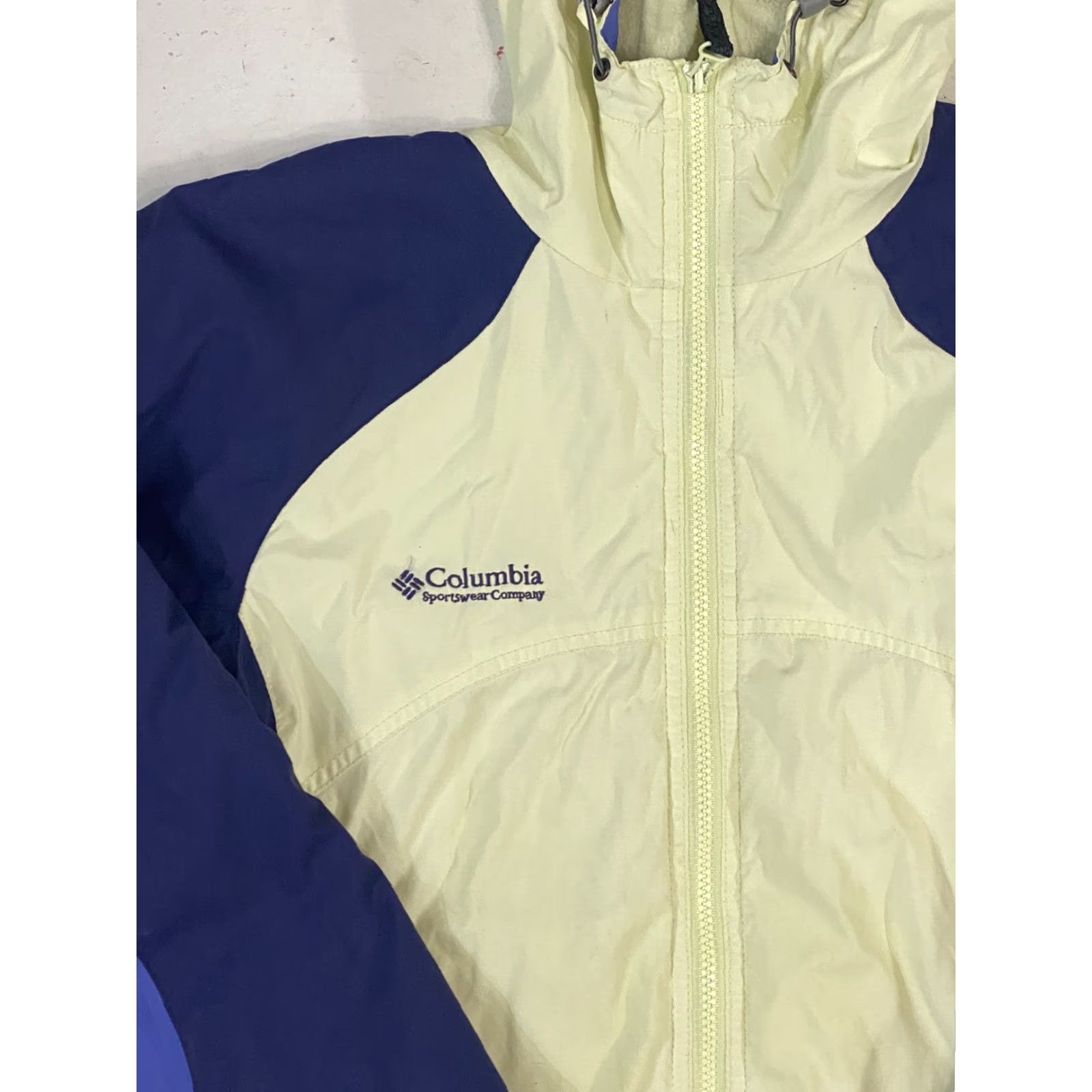 Vintage Columbia Jacket Womens Green Purple Zip Up with Hood and Pockets size Medium Med Size M / US 6-8 / IT 42-44 - 3 Thumbnail