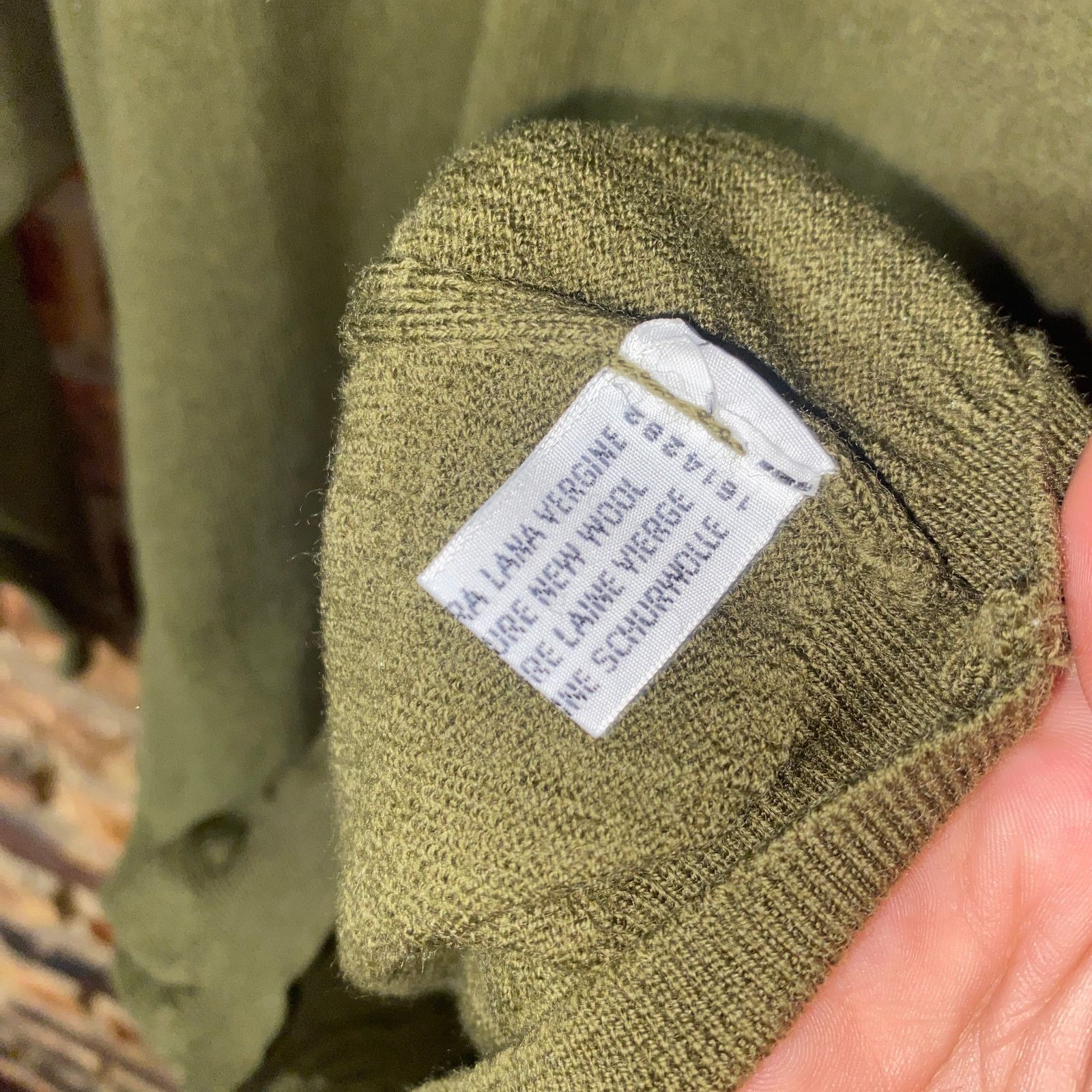 Other Solid Olive Green Crew Neck 100% Wool Pullover Sweater Small Size S / US 4 / IT 40 - 4 Thumbnail