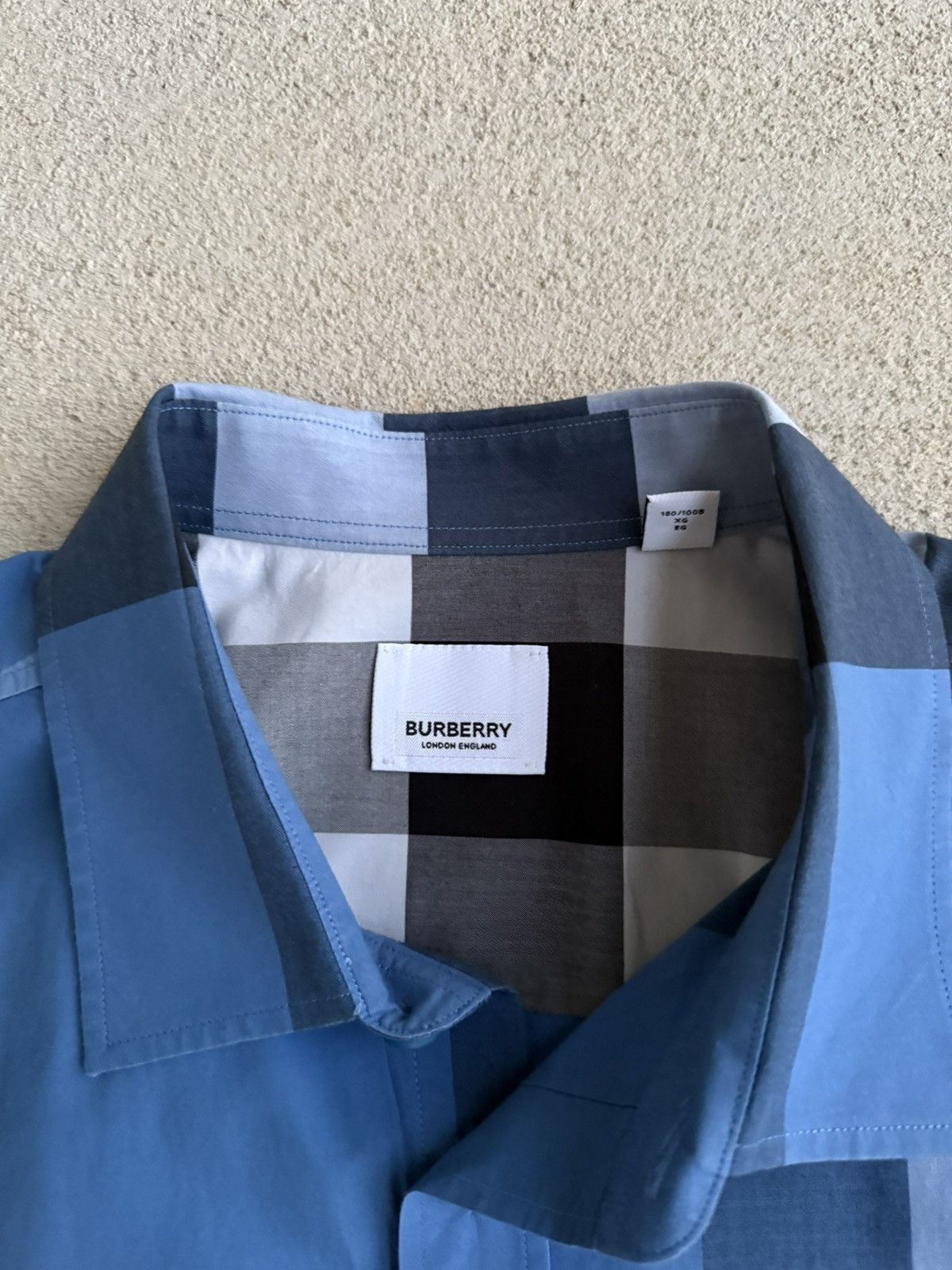 Burberry × Designer Burberry Blue Plaid Button Up Shirt Size US XL / EU 56 / 4 - 4 Thumbnail