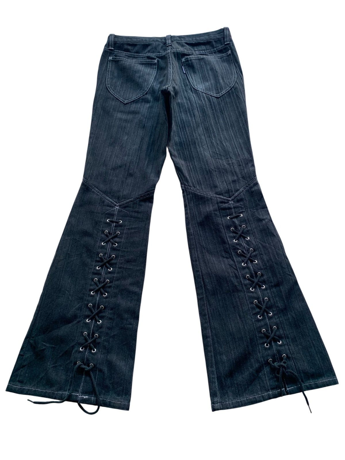 Tornado Mart TORNADO MART FLARE LACE UP PUNK KMRII STYLE RARE DENIM Size US 31 - 3 Thumbnail