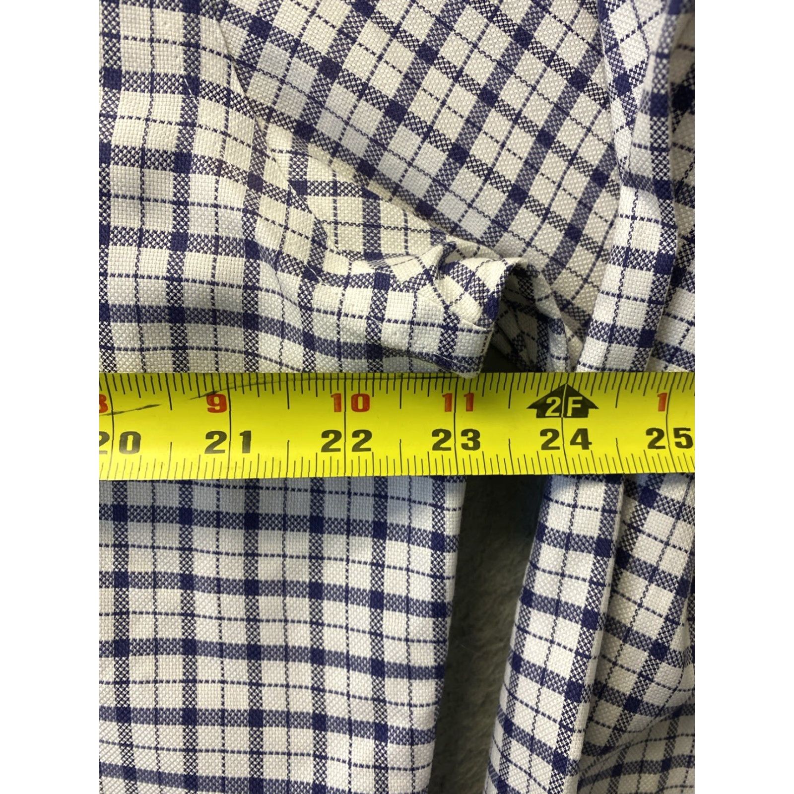 Nordstrom Nordstrom Dress Shirt Men 16.5 Blue Plaid Button-Down Non-Iron Wrinkle-Resistant Pockets 100% Cotton Regular Fit Multi-Color Mens Size 42R - 6 Thumbnail