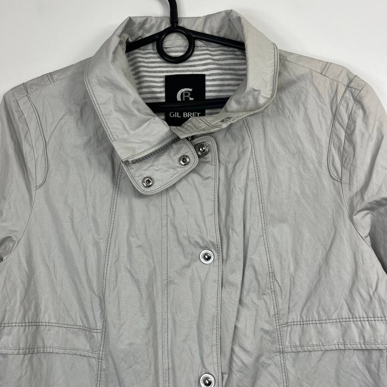 Other Gil Bret Womens Light Grey Jacket Coat Button Zip Sz M Size M / US 6-8 / IT 42-44 - 2 Thumbnail