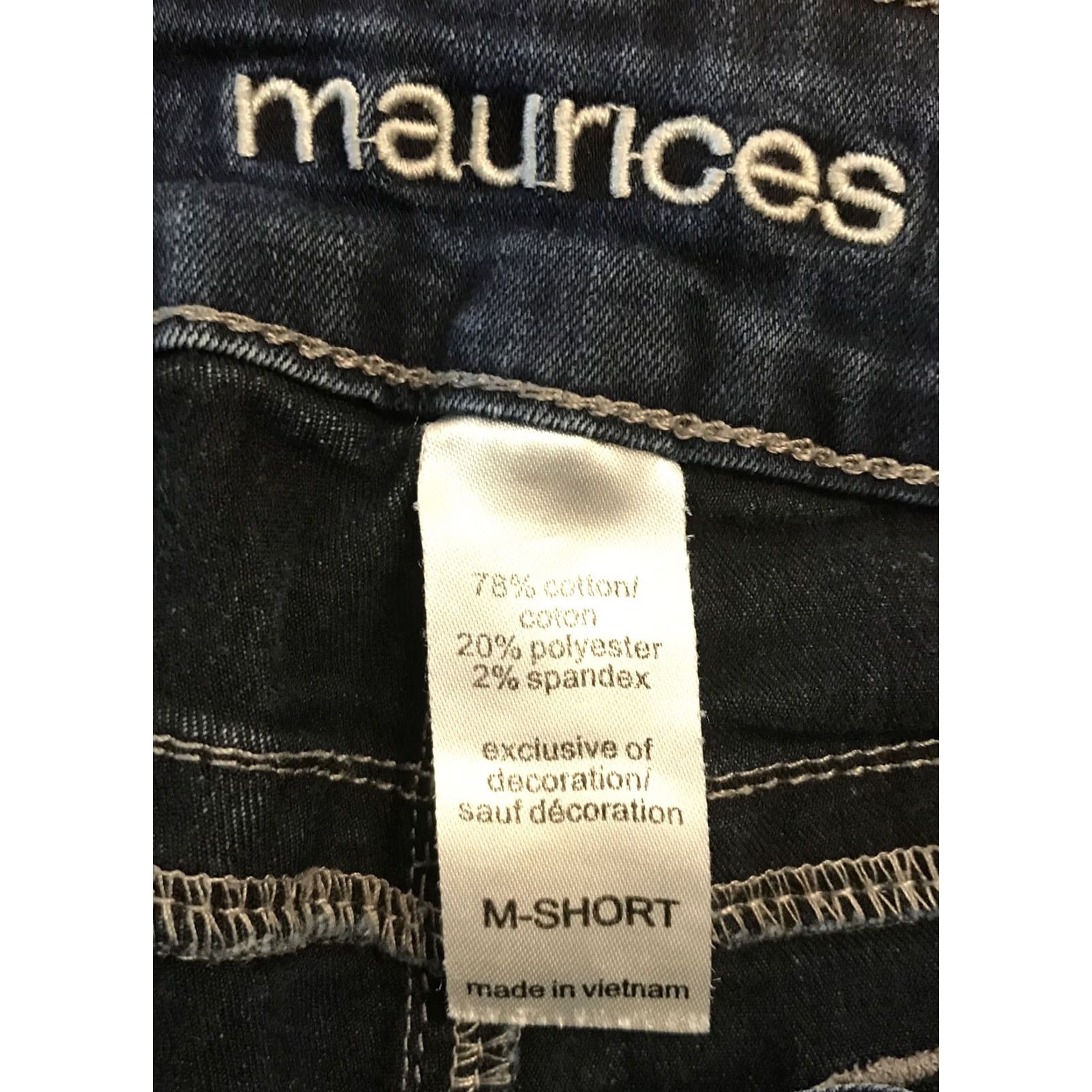 Vintage 8 inch rise Jeans Mens Maurices M Size Blue Denim Stretch Size 32" / US 10 / IT 46 - 5 Thumbnail