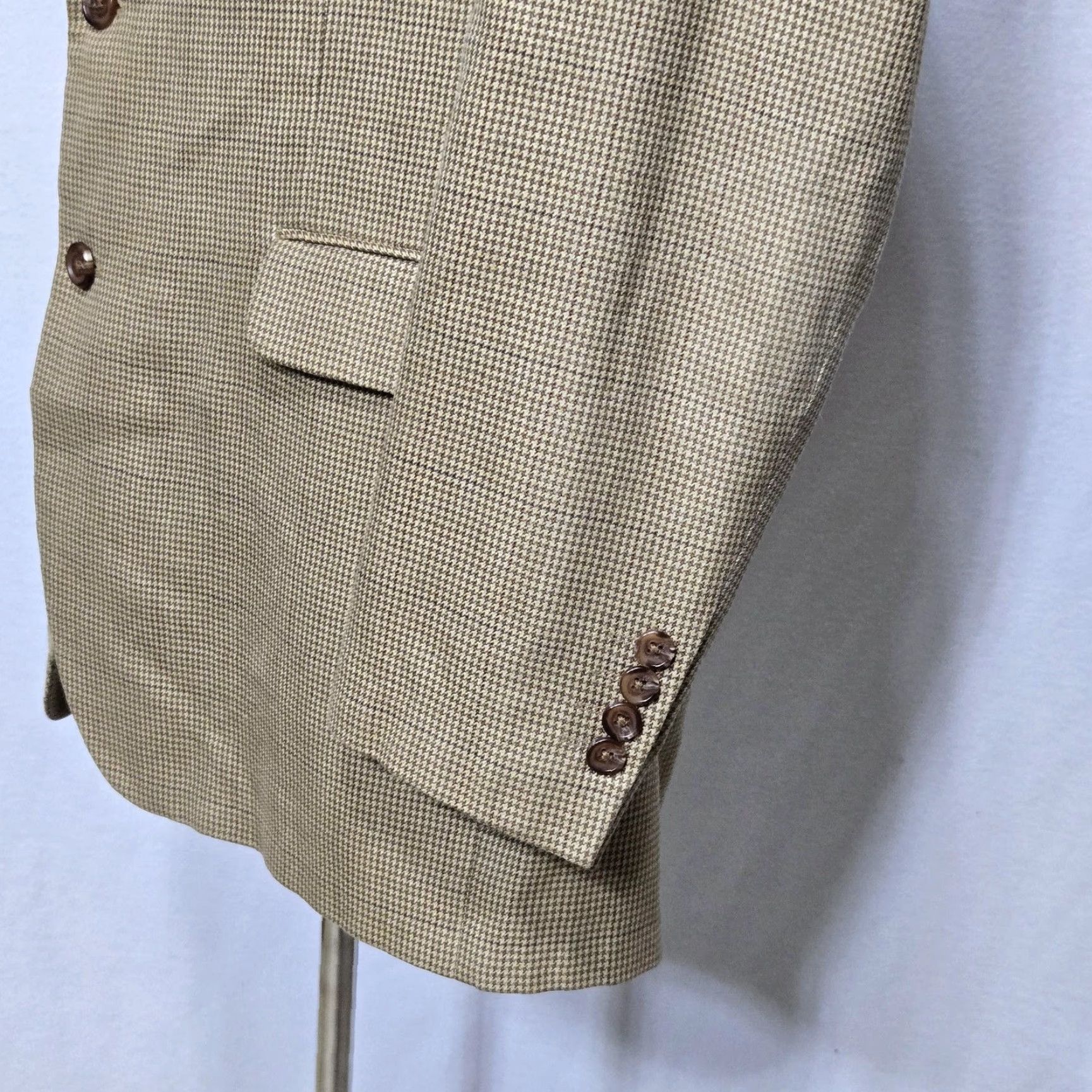 Ralph Lauren Ralph Lauren Blazer Mens 46 Long Tan Houndstooth Silk Wool Sport Coat Dillard's Size 46R - 5 Thumbnail