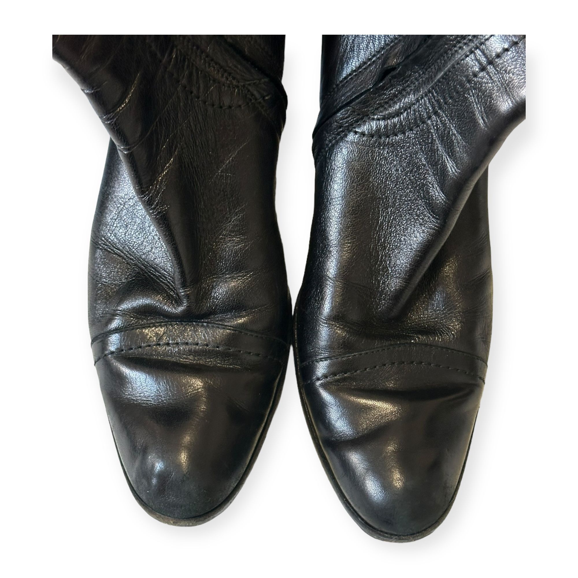 Costume National Vintage Costume National Black Knee high leather boots, Bloc Size US 8.5 / IT 38.5 - 12 Thumbnail