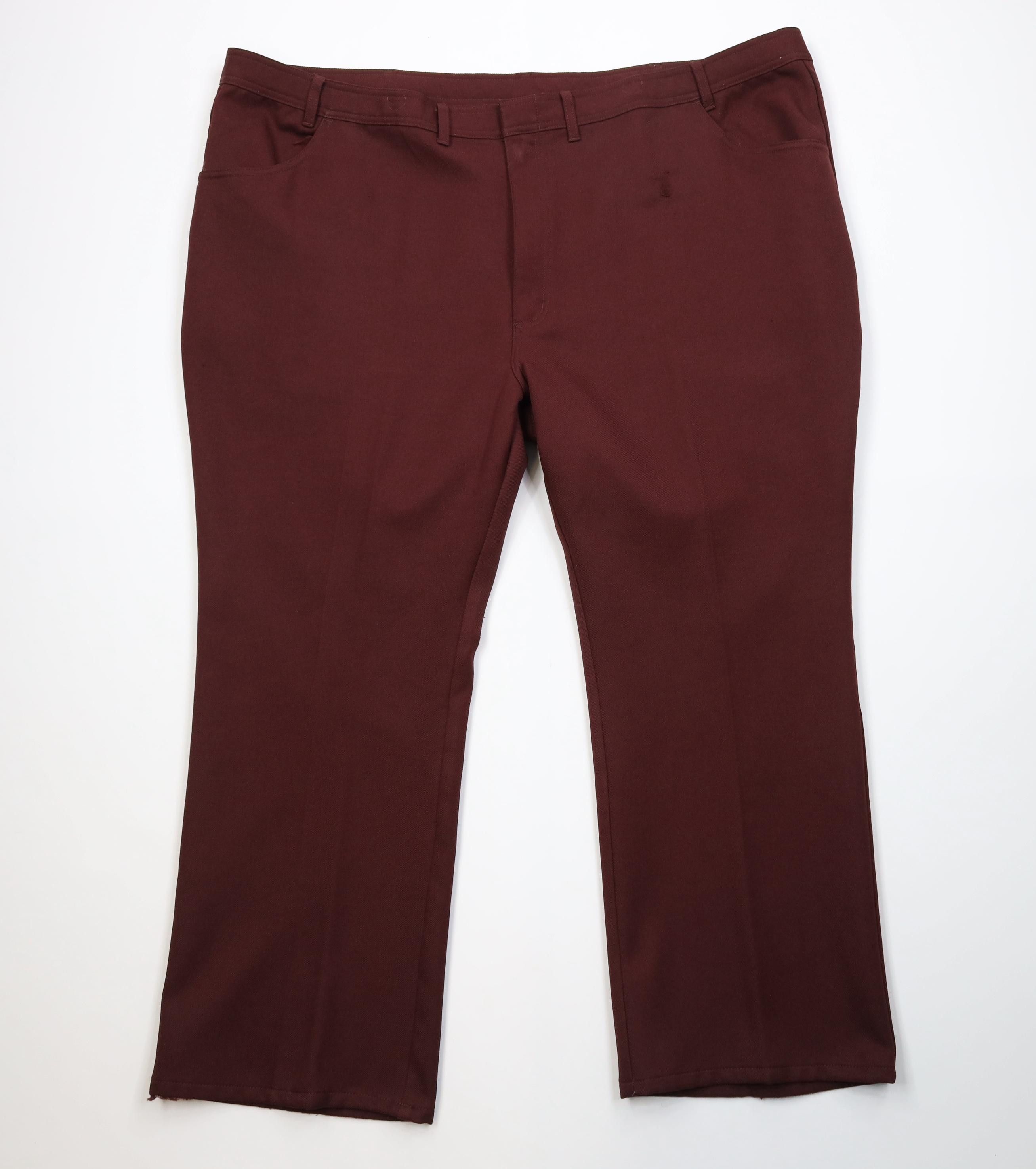 Vintage Vintage 90s Streetwear Wide Leg Chino Pants Burgundy Red Size US 44 / EU 60 - 1 Thumbnail