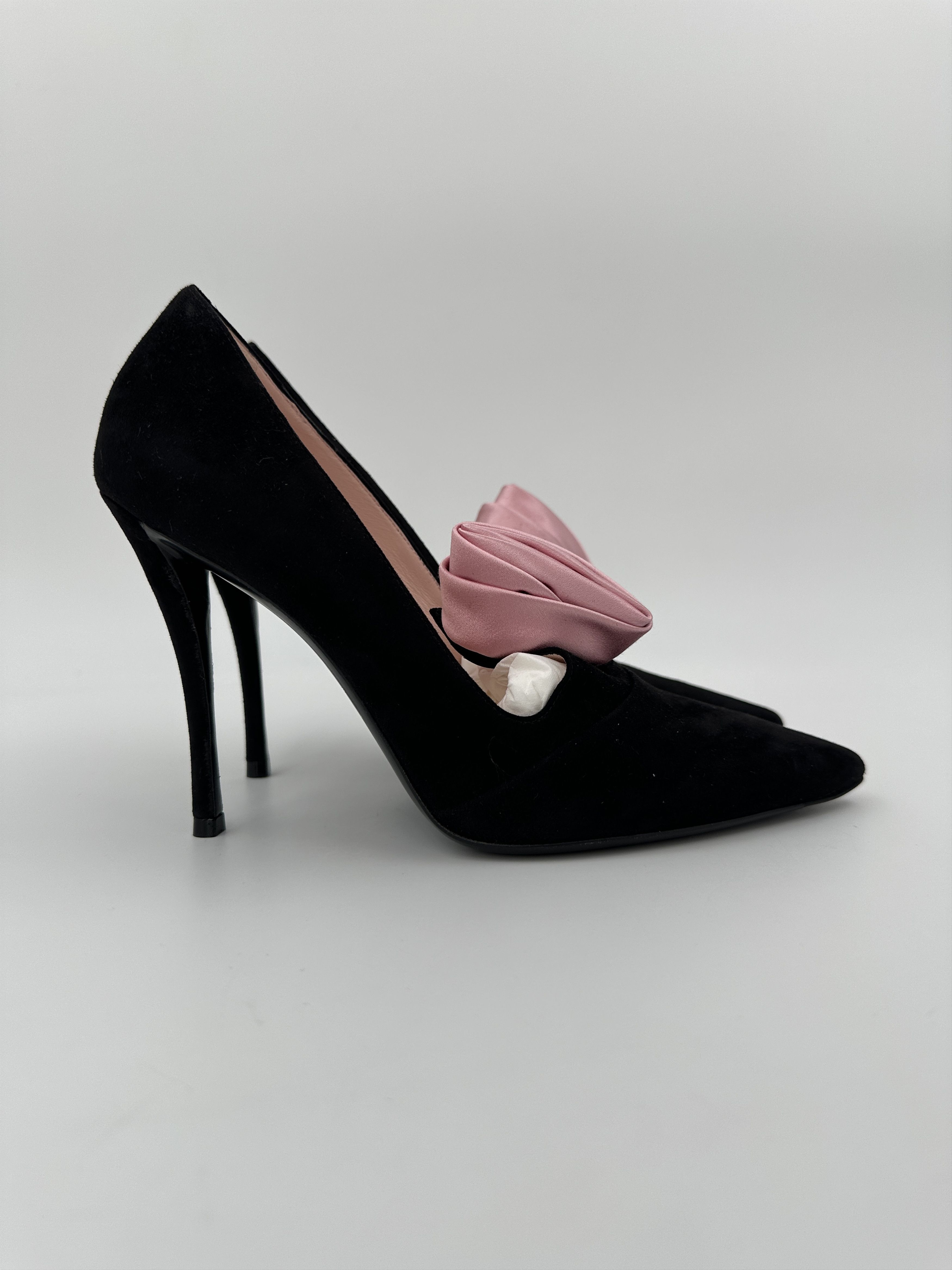 Roger Vivier Black Suede 10cm Pumps