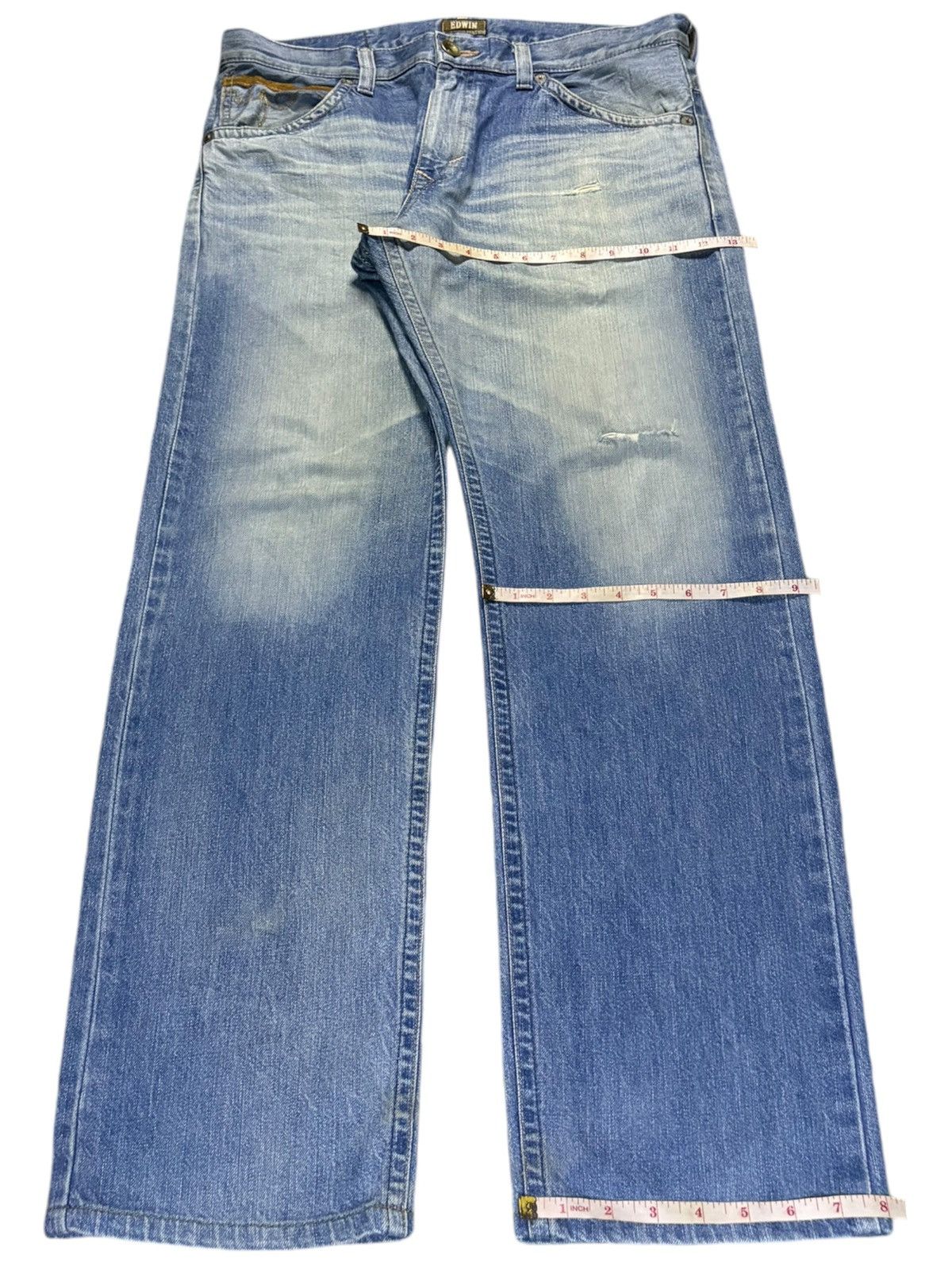 Edwin Exclusive Vintage Edwin XV Faded Wash Distress Loose Jeans Size US 36 / EU 52 - 14 Thumbnail
