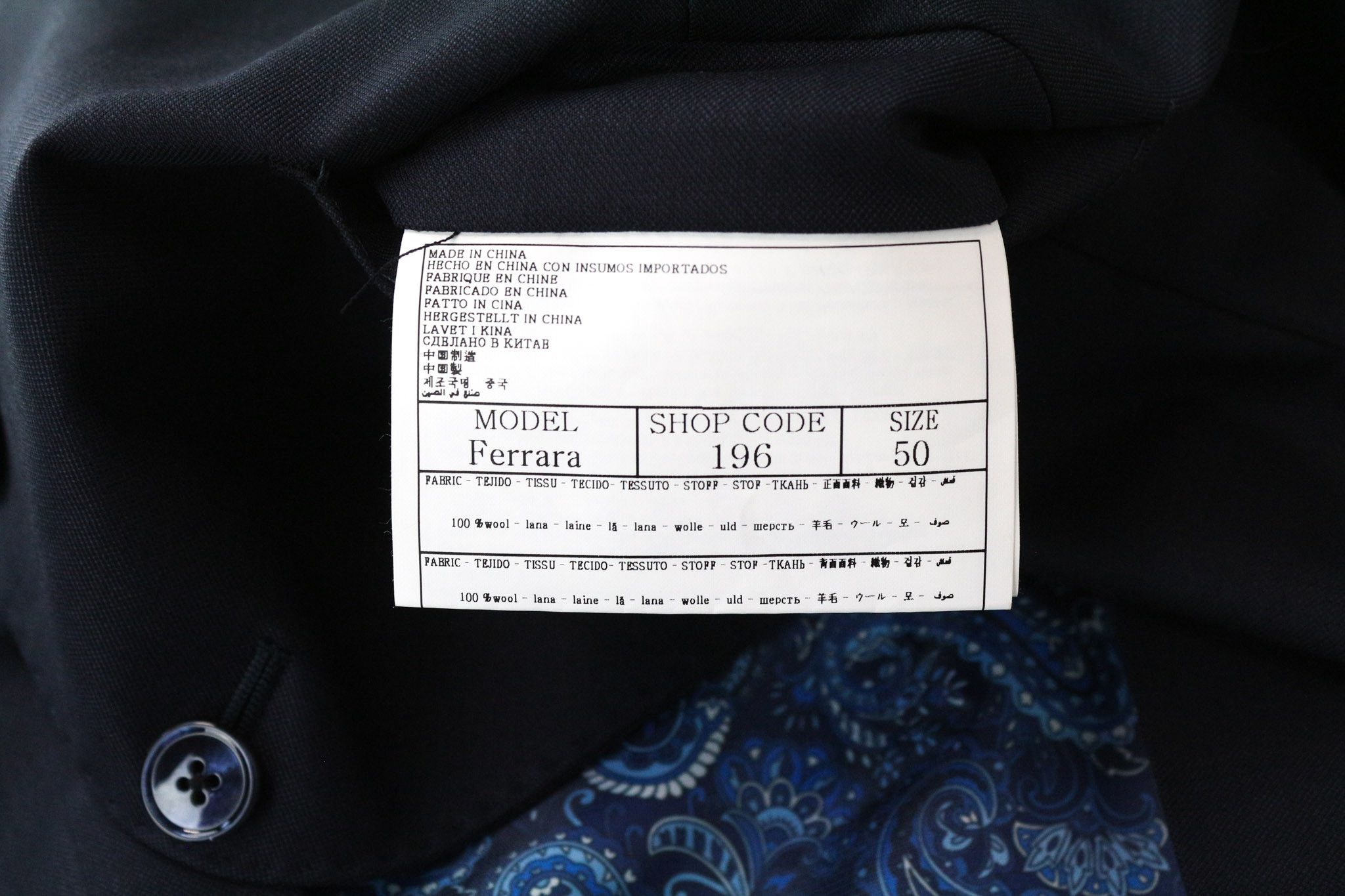 Suitsupply FERRARA UK40R Dark Blue Wool 2 Piece Suit 75378 Size 40R - 8 Thumbnail