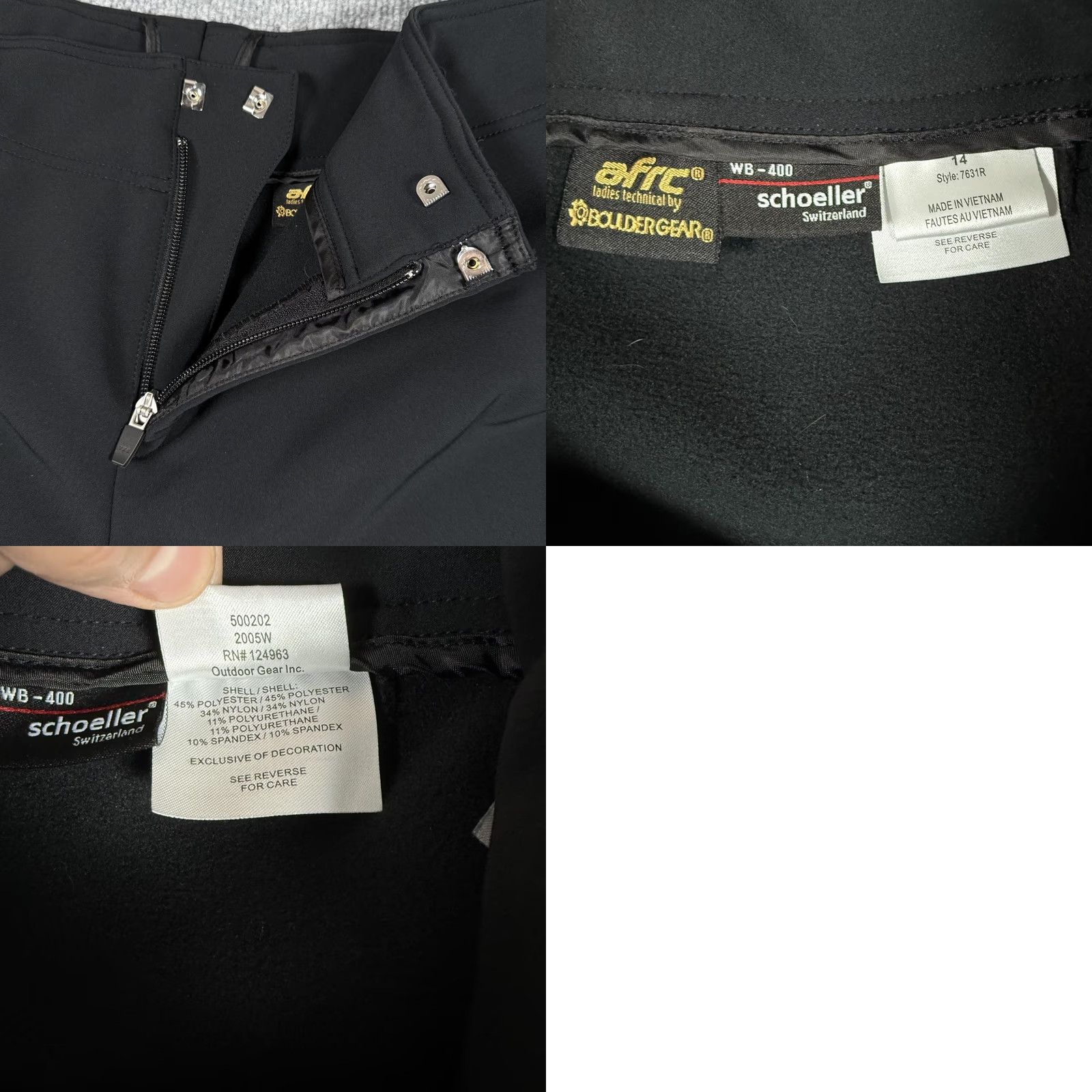 Vintage Boulder Gear Pants Womens 14 Black Schoeller WB-400 Stirrup Snow Softshell Skiing Womens Size 36" / US 14 / IT 50 - 8 Thumbnail