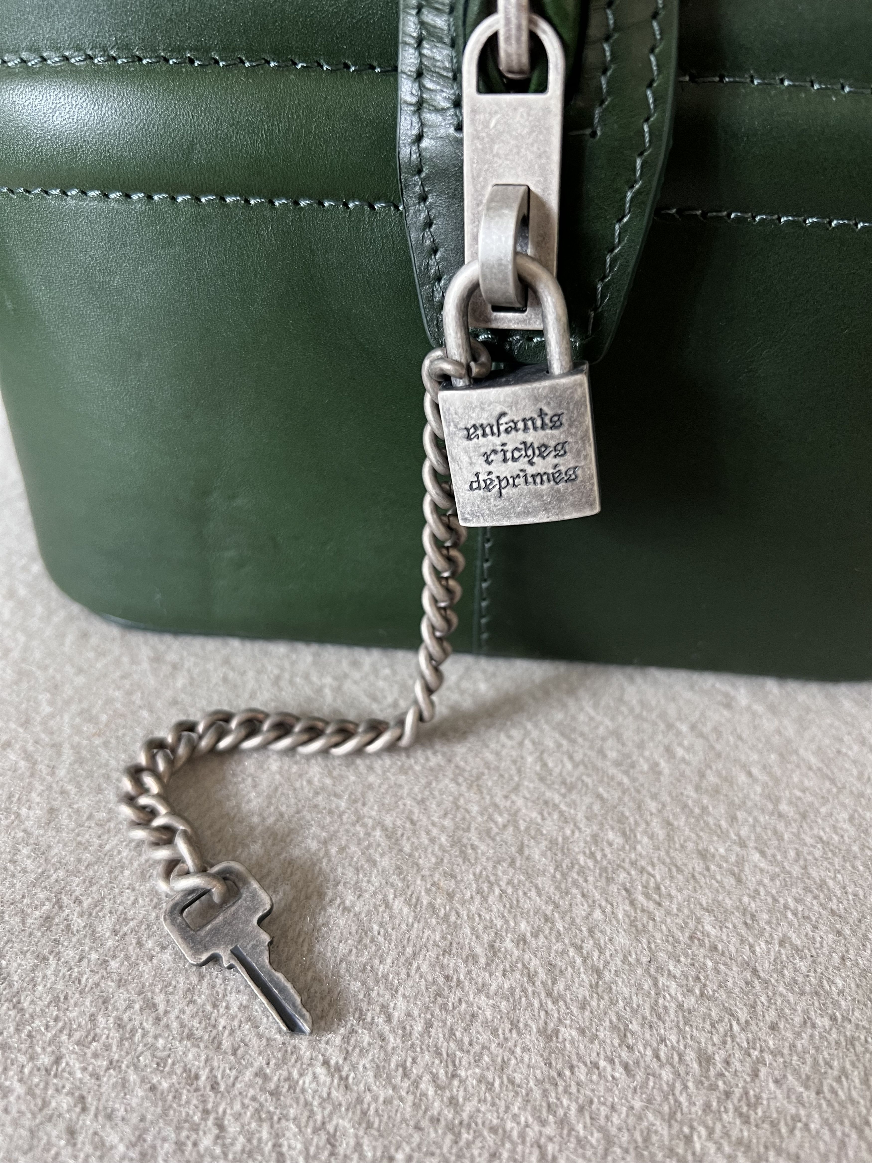 Enfants Riches Deprimes Enfants Riches Deprimes Leather Bowling Bag in Green Size ONE SIZE - 4 Thumbnail