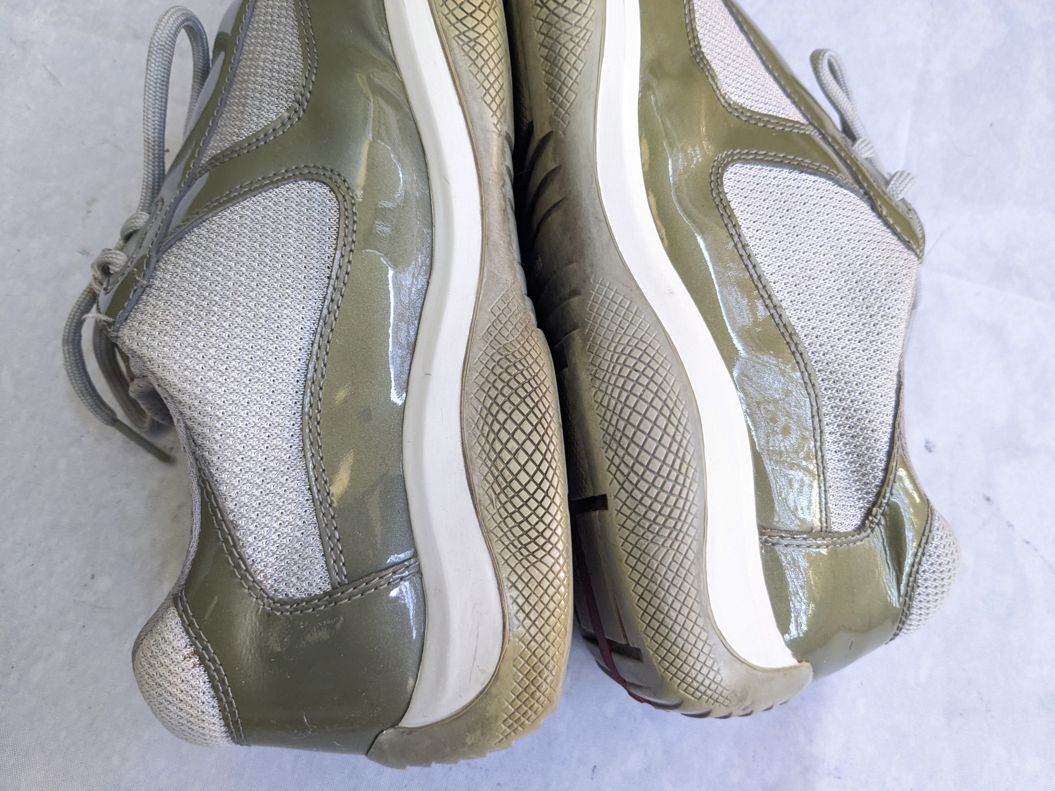Prada Prada America's Cup Olive Green 9.5 Low Top Patent Leather Size US 9.5 / EU 42-43 - 9 Thumbnail