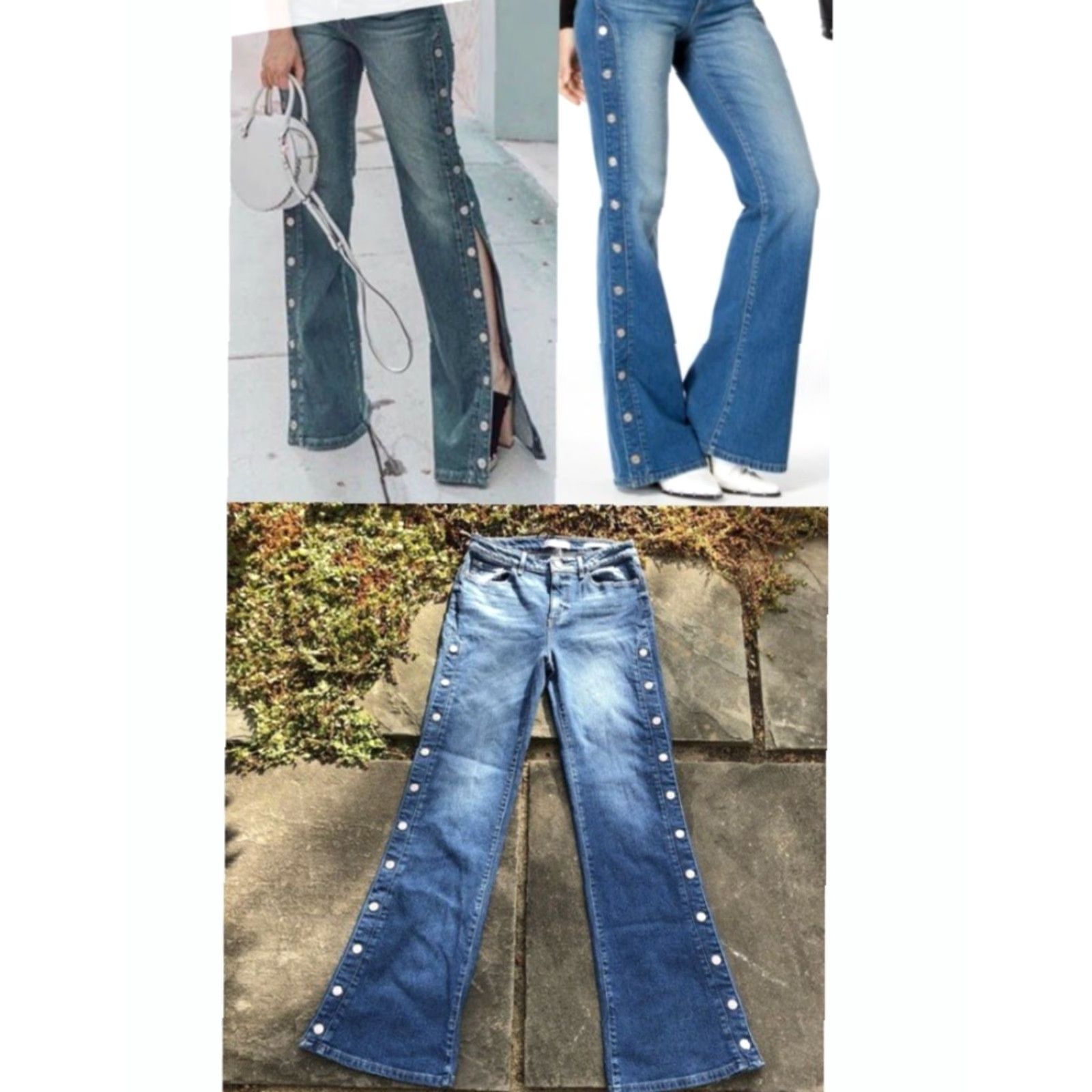 Denime VINTAGE Unbranded Flare Jeans Size S (26×28) 80’s Retro Western Cowgirl Denim Snap Sides Women's Jeans Slim Denim Size 28" / US 6 / IT 42 - 2 Thumbnail
