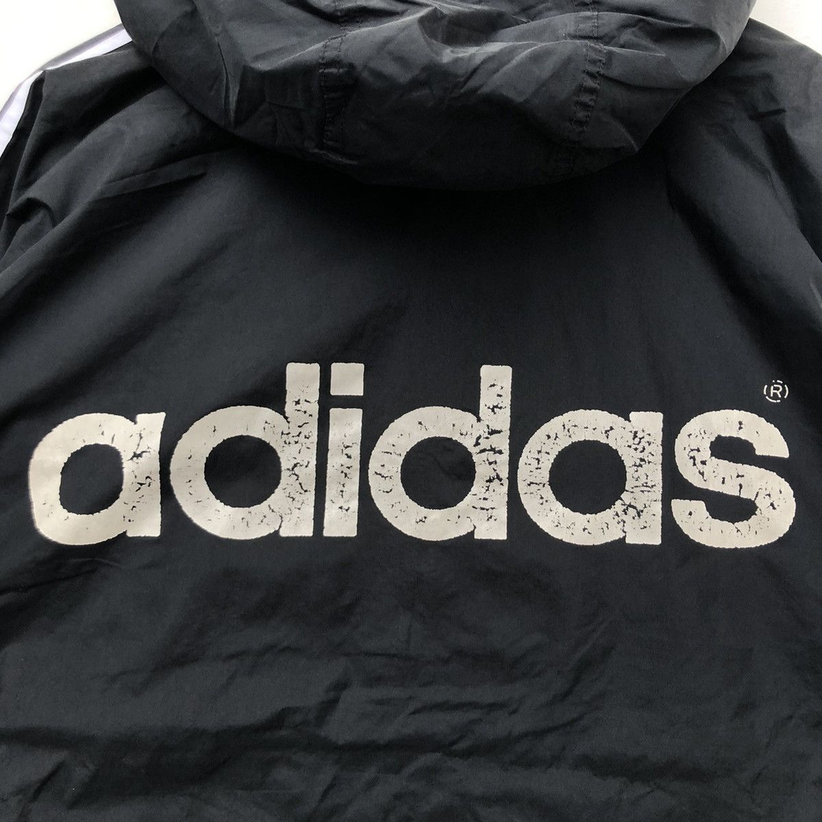 Vintage Vintage 90s Adidas Trefoil Big Logo Hoodie Winbreaker | Hype Size US XL / EU 56 / 4 - 5 Thumbnail