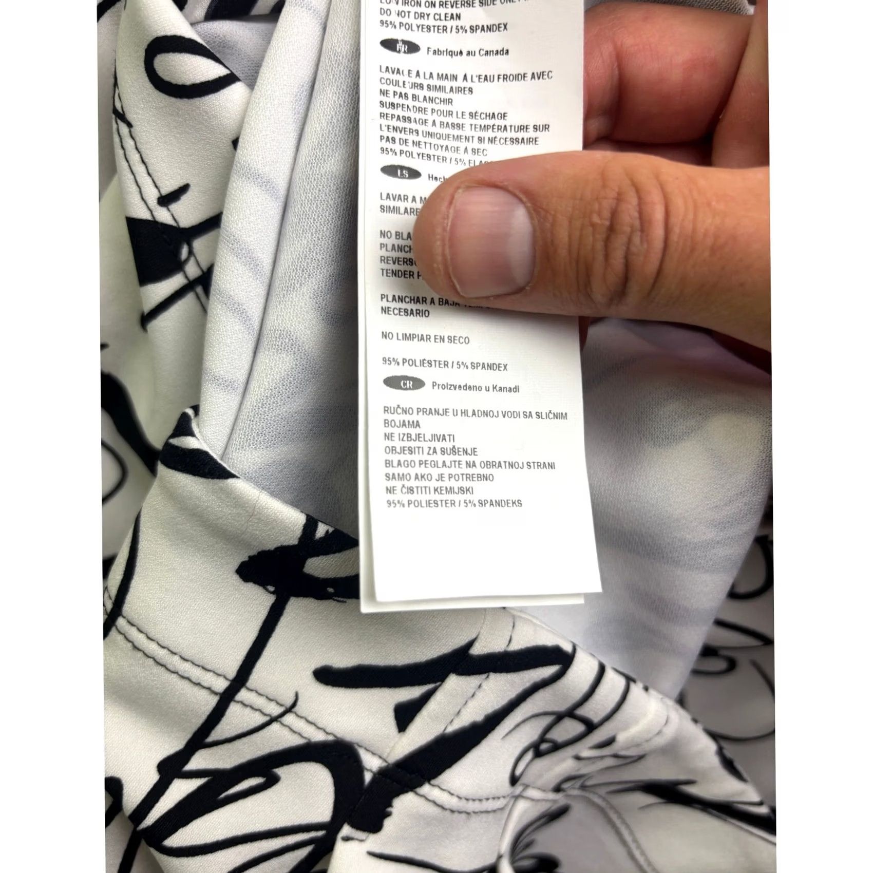 Joseph Ribkoff Joseph Ribkoff Graffiti Sheath Dress Womens 8 White Black Script Print Red Zip Size M / US 6-8 / IT 42-44 - 7 Thumbnail