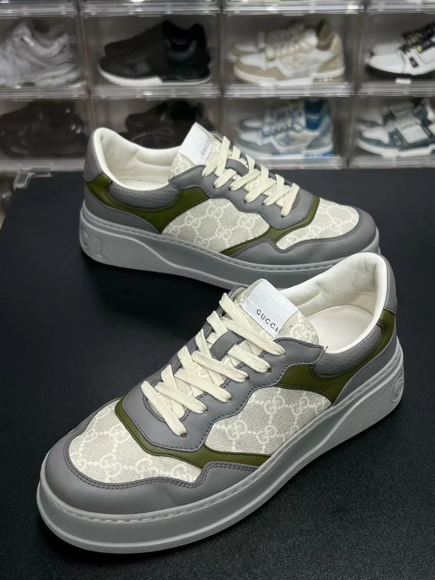 Gucci GUCCI Chunky "Cookie" Sneakers Wht/Bl/Green 41 Worn Once Size US 8 / EU 41 - 1 Thumbnail
