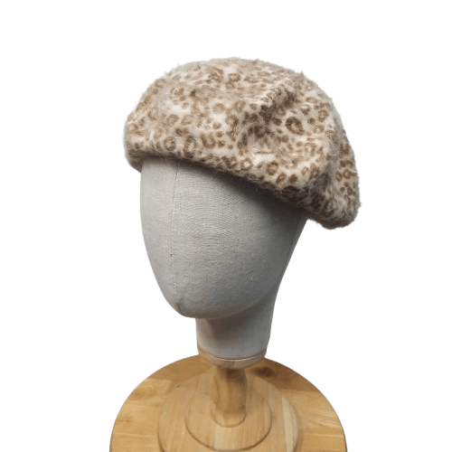 If Six Was Nine 💥 Japanese hushush leopard fur beret hat Size ONE SIZE - 1 Thumbnail