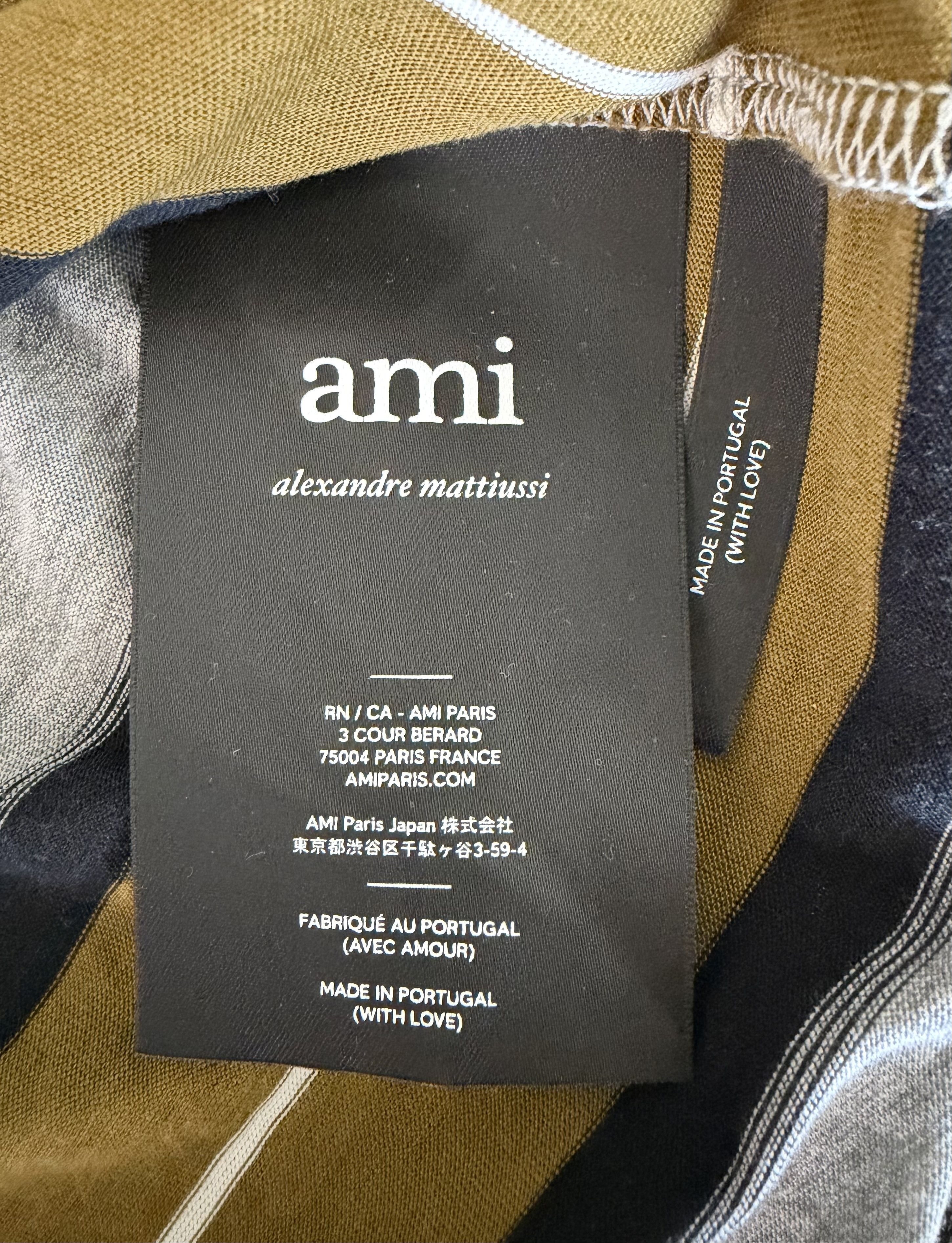AMI AMI Alexandre Mattiussi Green Striped Polo Size US M / EU 48-50 / 2 - 5 Thumbnail