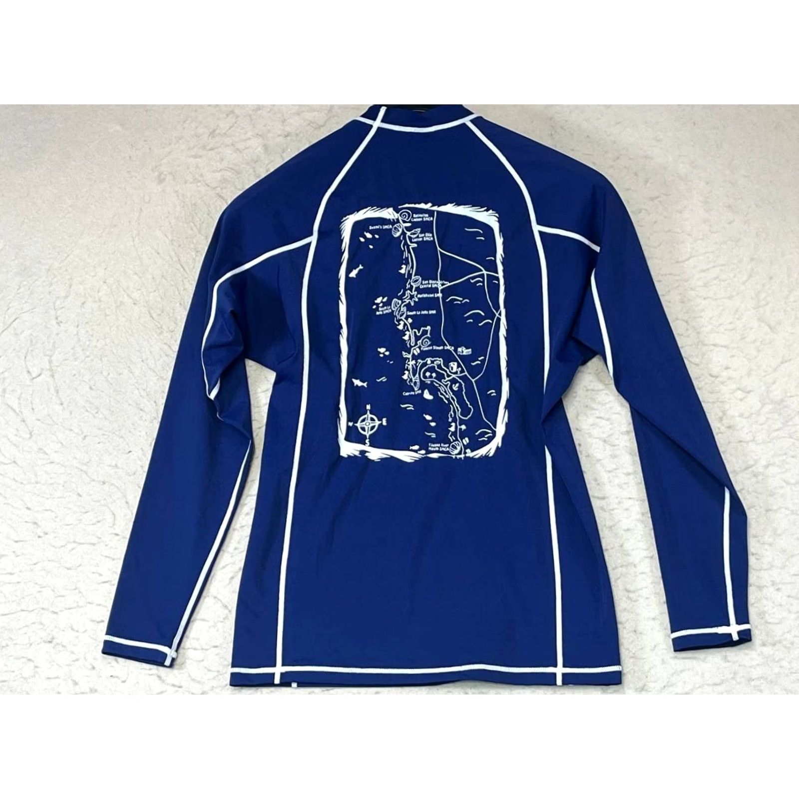 Vintage Original Watermen Blue Rashguard T-Shirt Size Medium Crew Neck Long Sleeve USA Size US M / EU 48-50 / 2 - 2 Thumbnail