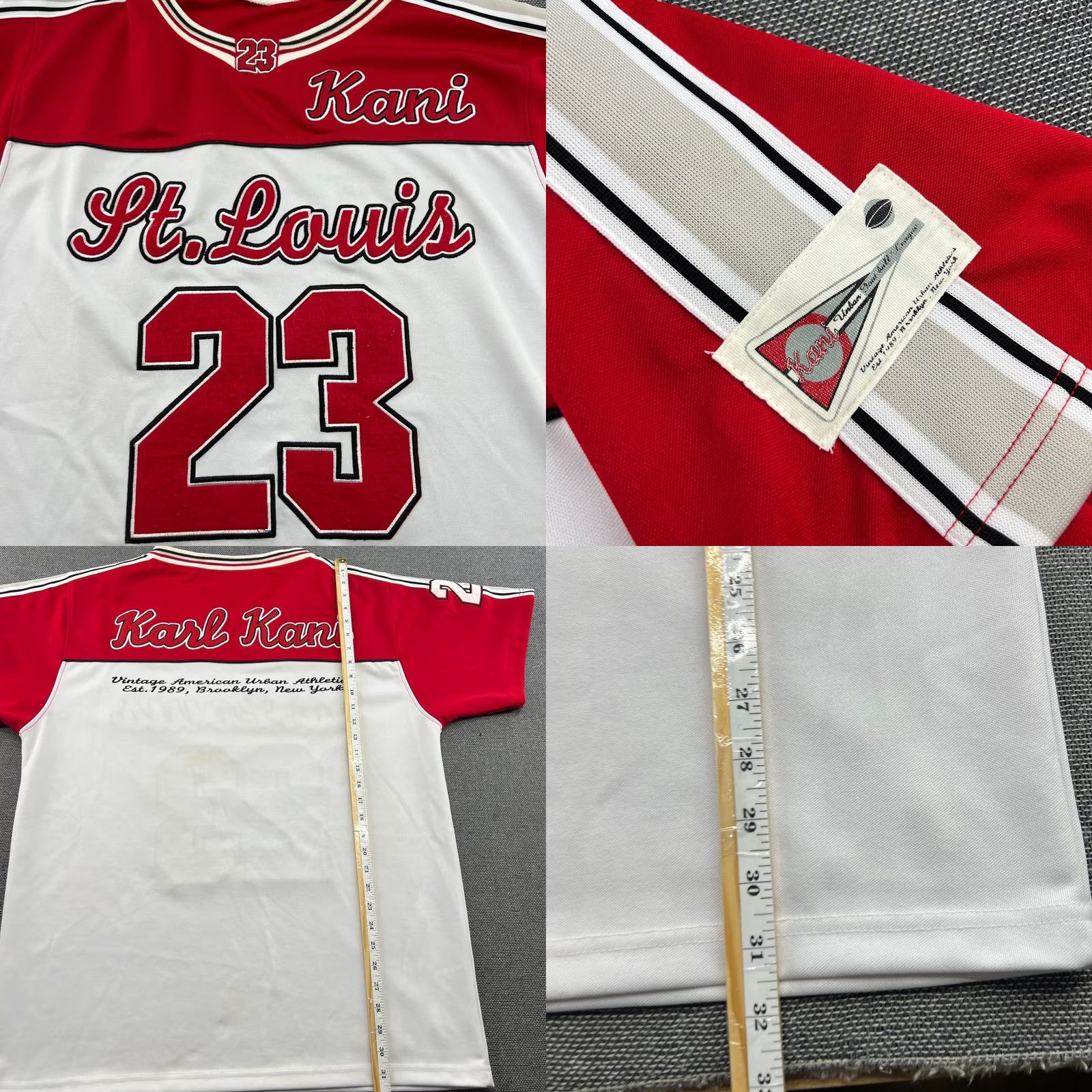 Karl Kani Karl Kani Football Jersey Mens 2XL XXL St. Louis #23 Red White Urban League Shirt Short Sleeve Sports Moisture Wicking Quick Dry Mens Size US XXL / EU 58 / 5 - 9 Thumbnail