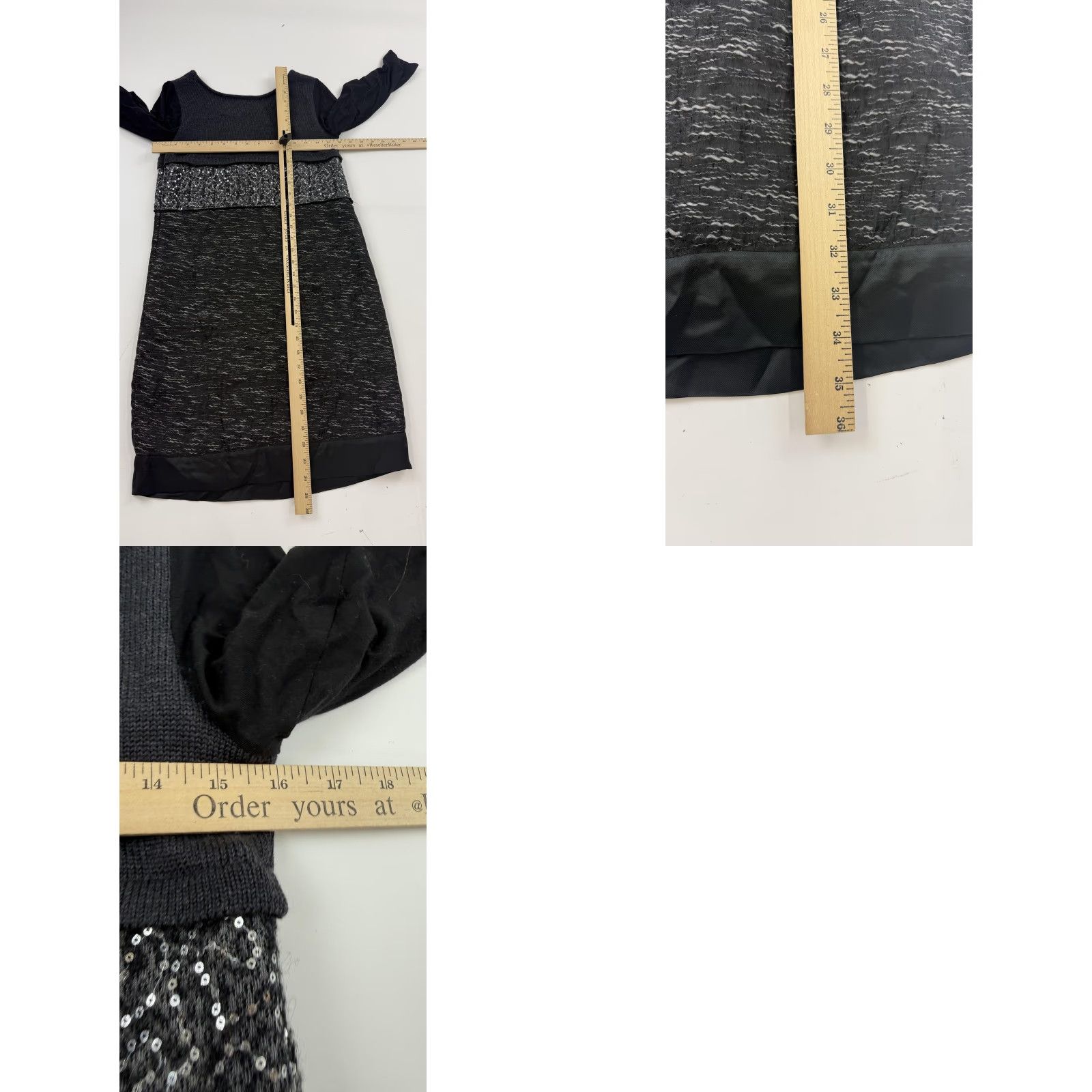 Alberta Ferretti PHILOSOPHY DI ALBERTA FERRETTI Dress Womens 4 Black Gray Sequin Made in Italy Size S / US 4 / IT 40 - 8 Thumbnail