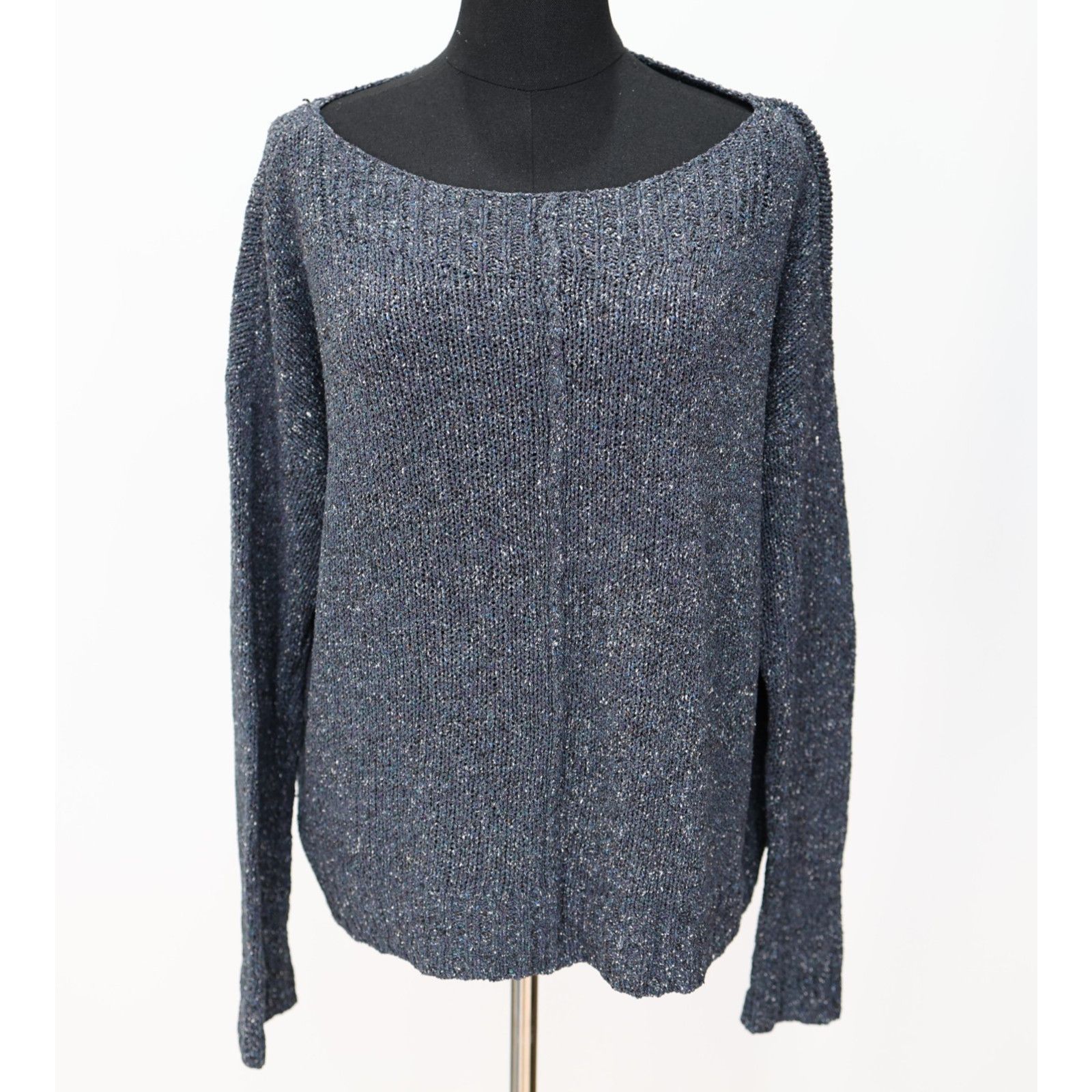Eileen Fisher EILEEN FISHER Blue Boucle Knit Minimalist Sweater Size S Size S / US 4 / IT 40 - 2 Thumbnail