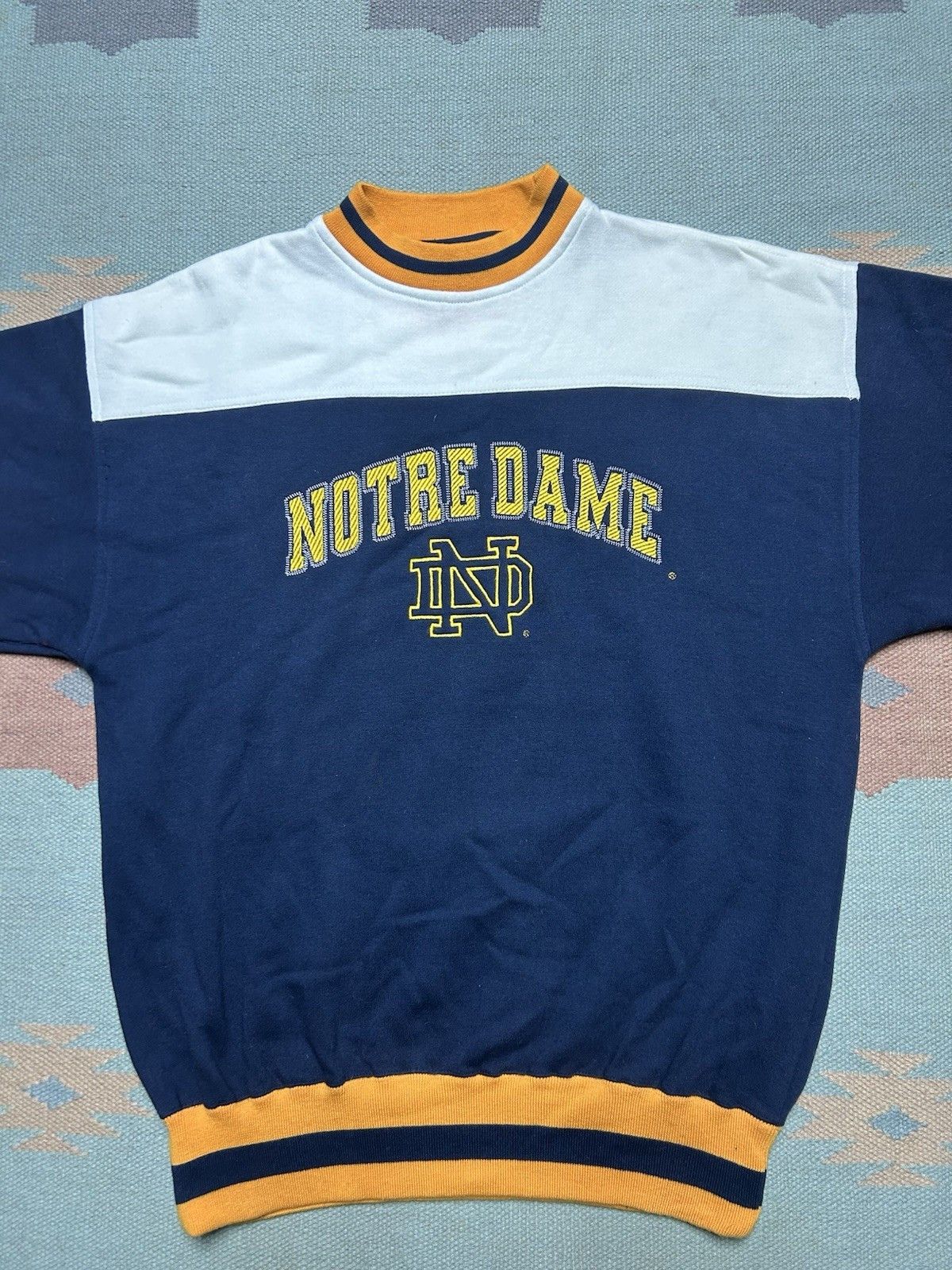 Vintage Vtg sweatshirt Notre dame fighting Irish cut & sew large Size US L / EU 52-54 / 3 - 2 Thumbnail