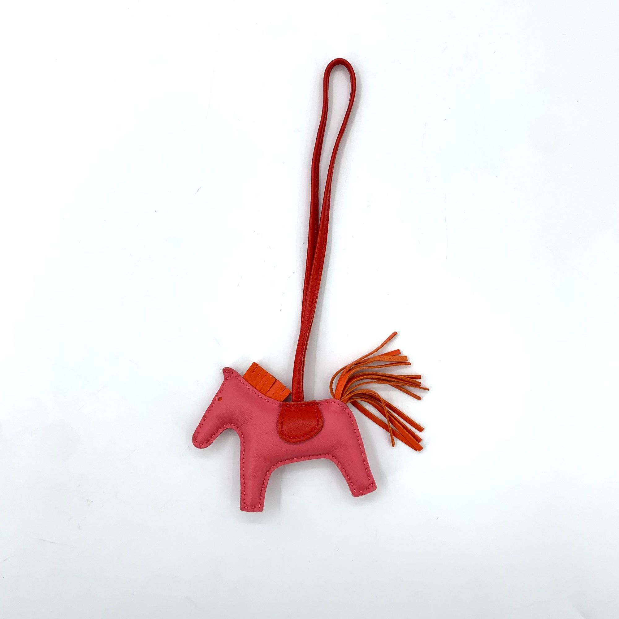 Hermes Hermès Rodeo MM Horse Bag Charm In Rose Azalée & Orange Swif Size ONE SIZE - 2 Thumbnail