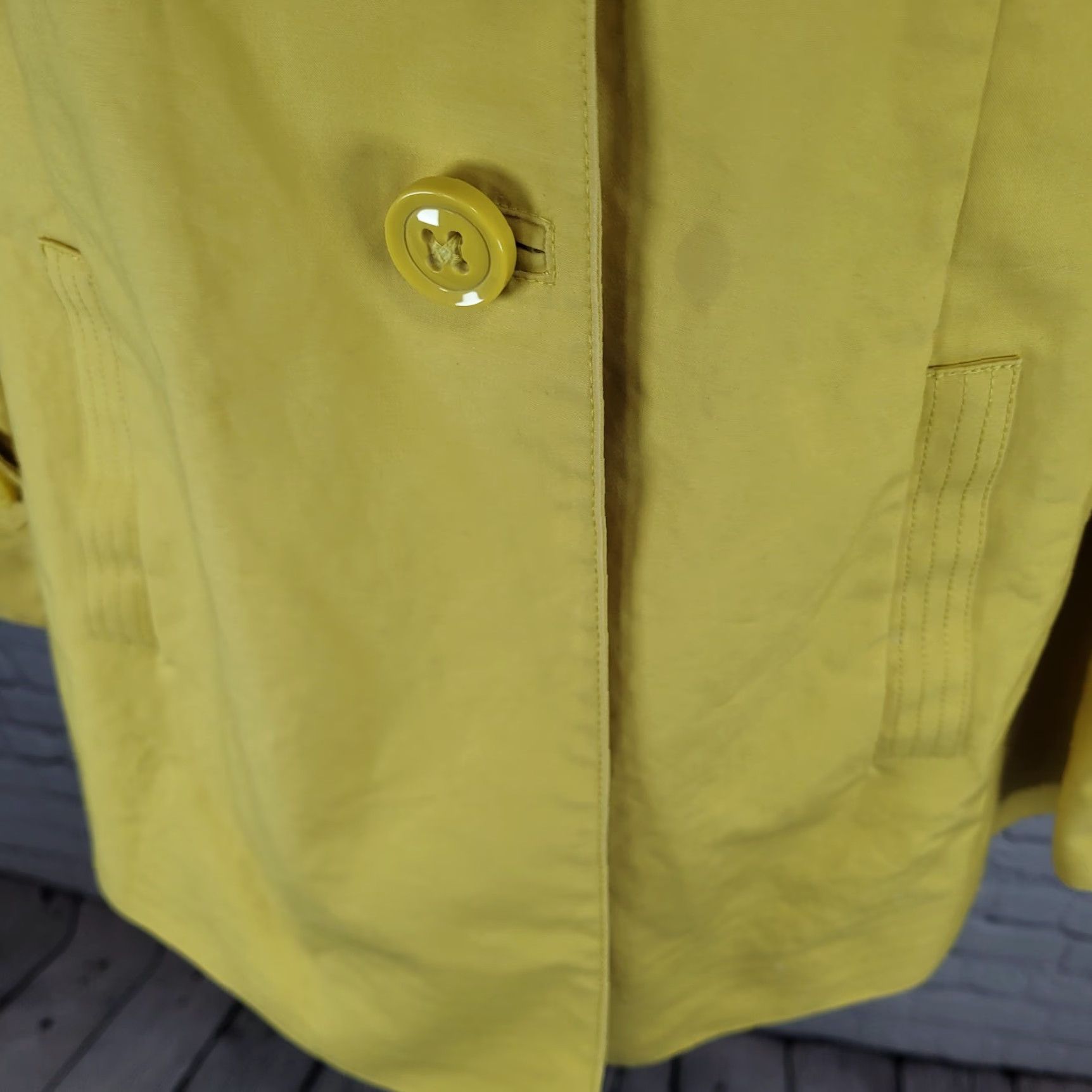 Talbots Talbots Jacket Size 14 Yellow 100% Cotton Buttoned Lined Pockets Pleated Back Size XL / US 12-14 / IT 48-50 - 6 Thumbnail