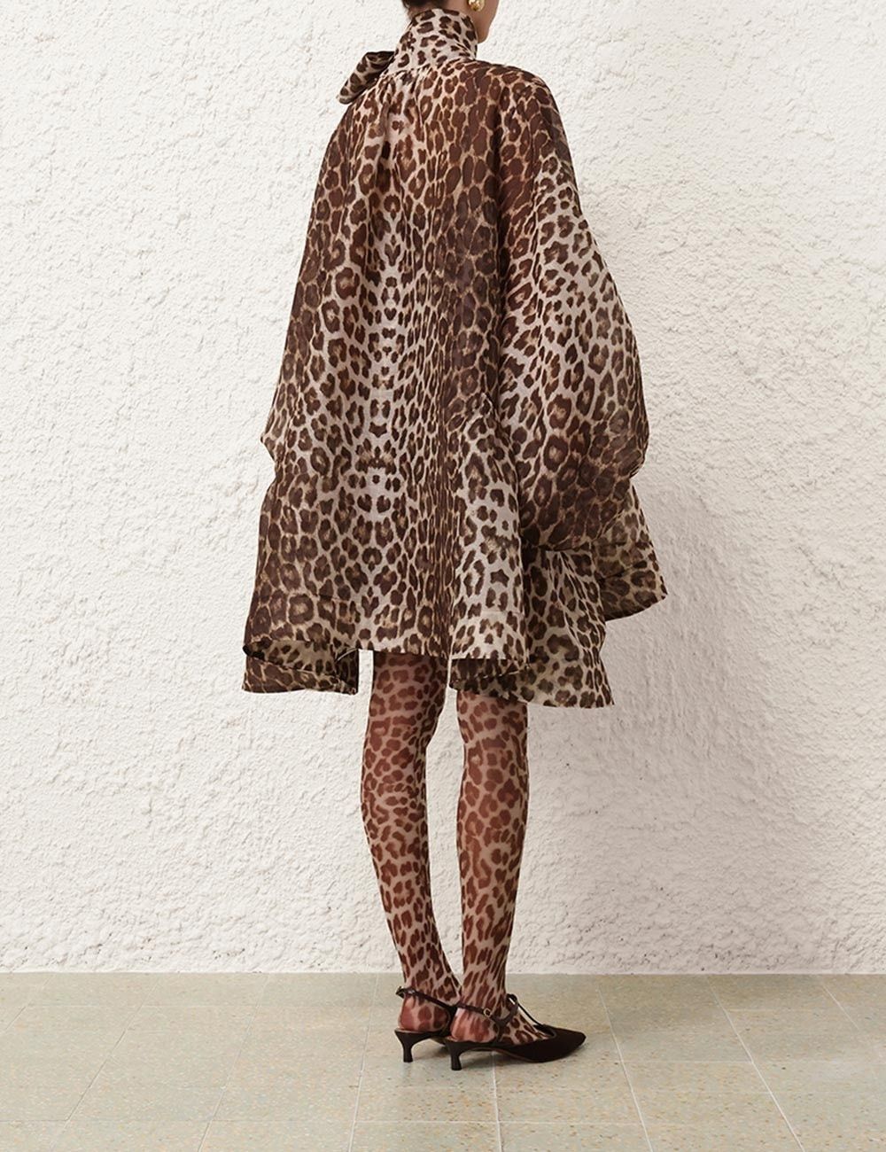 Zimmermann o1w1db10925 Illustration Billow Mini Dress in Leopard Size M / US 6-8 / IT 42-44 - 4 Thumbnail