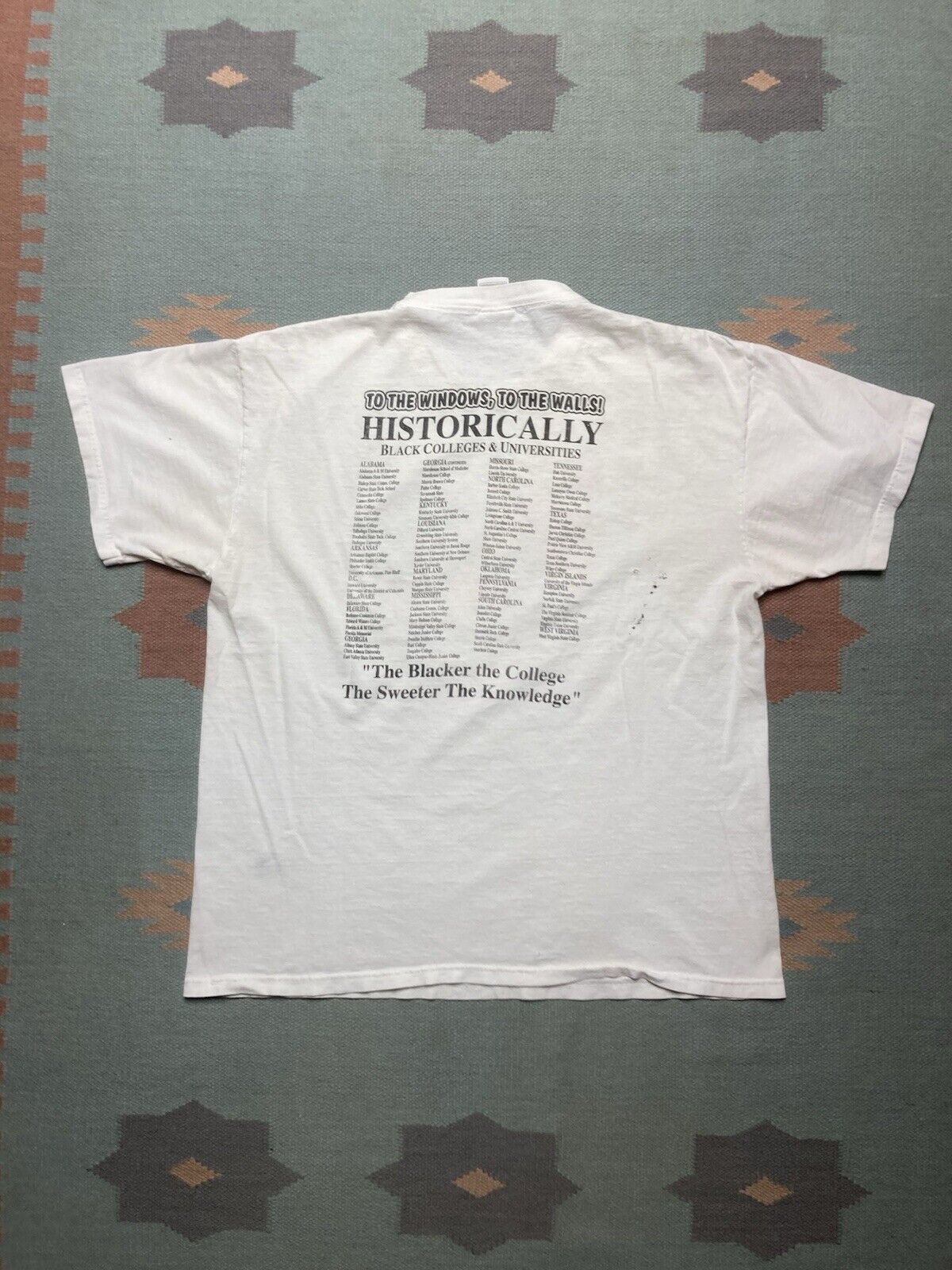 Fruit Of The Loom × Vintage t shirt joe turner classic SSU NSU black college Georgia XL Size US XL / EU 56 / 4 - 7 Thumbnail
