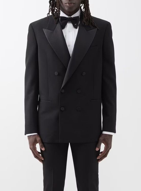 Saint Laurent Paris FW22 Satin Lapel Double-Breasted Jacket sz52 Size 52S - 5 Thumbnail