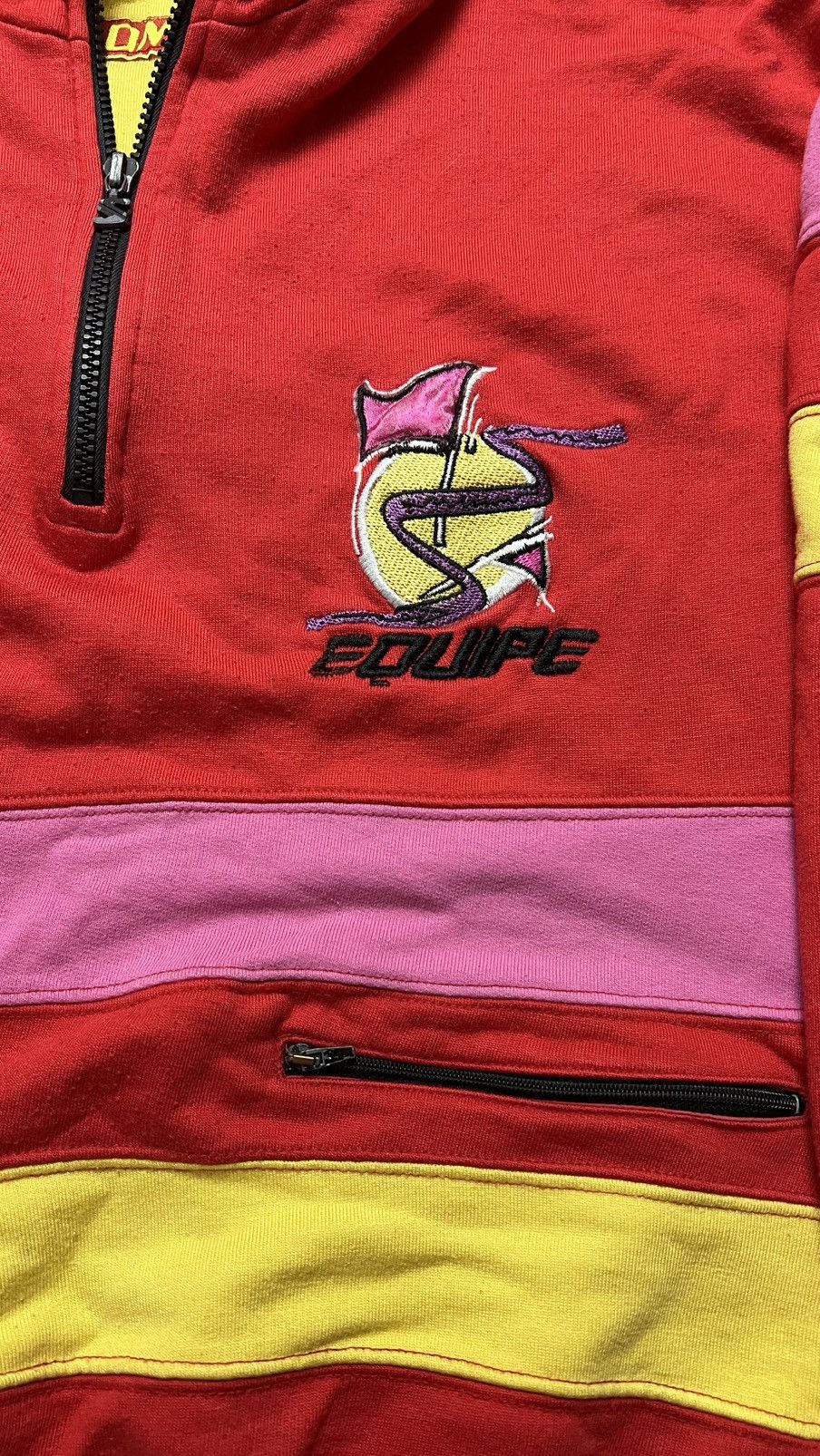 Salomon × Vintage Rare Vintage 80's Salomon Equipe Bright Zip Sweatshirt Size US M / EU 48-50 / 2 - 3 Thumbnail