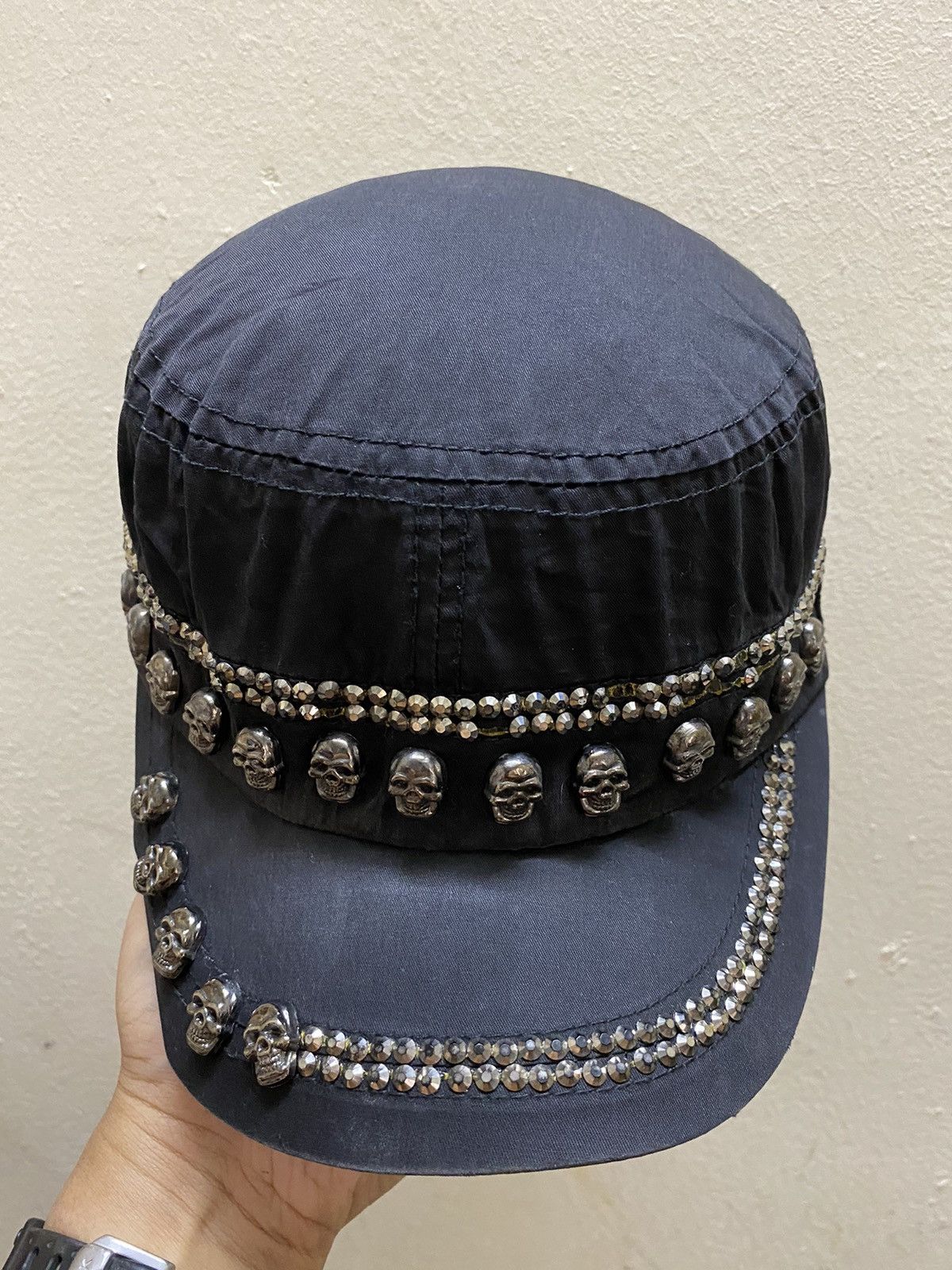 Hysteric Glamour × If Six Was Nine × Le Grande Bleu (L.G.B.) 2000s Cadet hat skull distressed punk studet y2k style Size ONE SIZE - 3 Thumbnail
