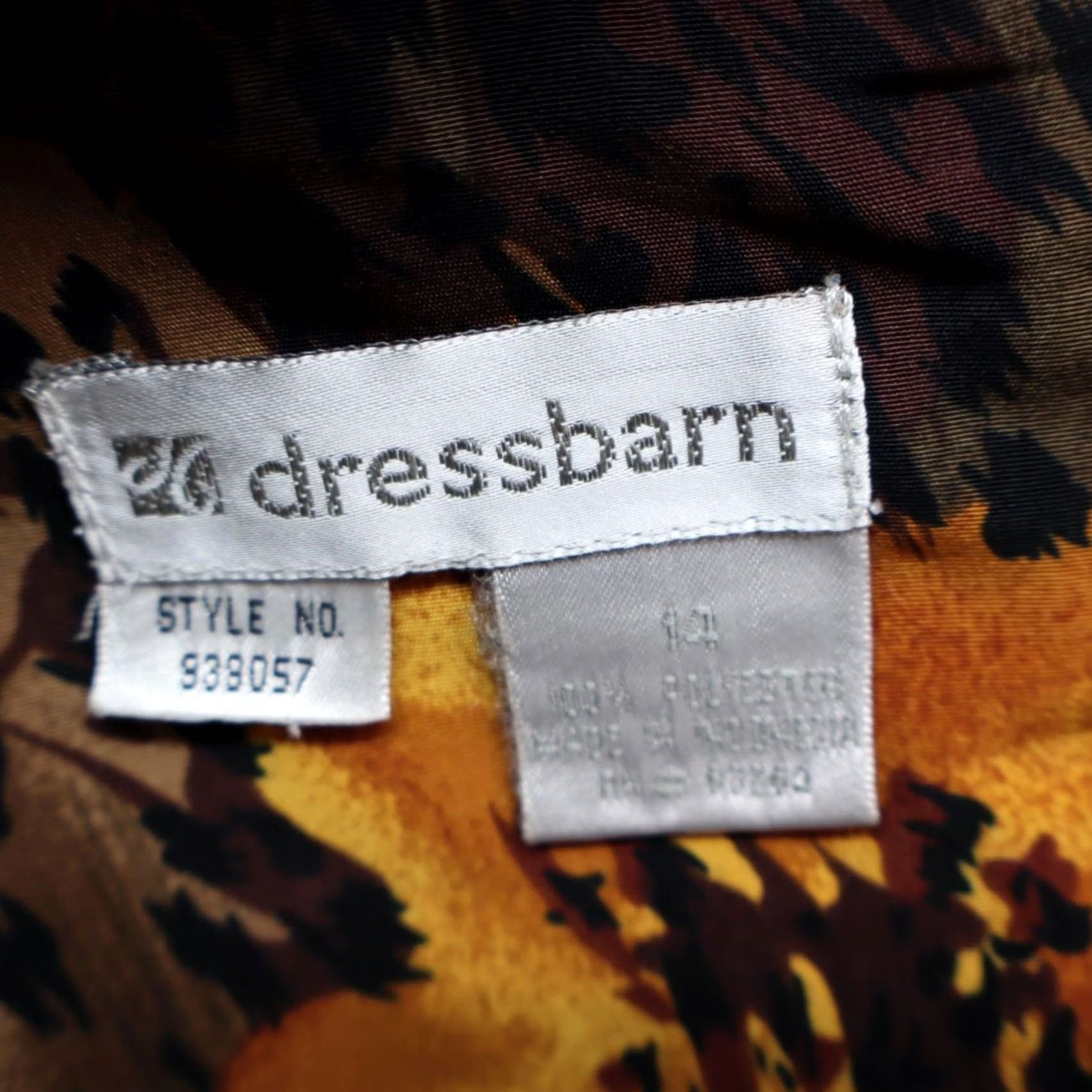 Vintage Dressbarn Women Plus 14 Knee Length Sleeveless Fit & Flare Party Cocktail Brown Polyester Dress Size XL / US 12-14 / IT 48-50 - 5 Thumbnail