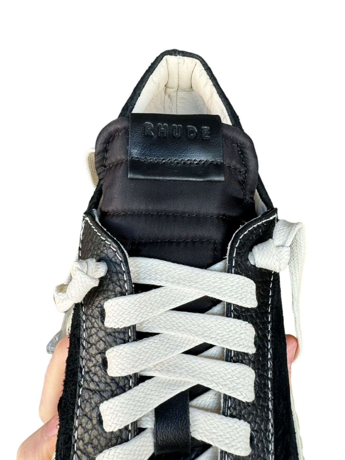 Rhude V1 Black Suede Leather Lo Sneaker Size US 12 / EU 45 - 11 Thumbnail