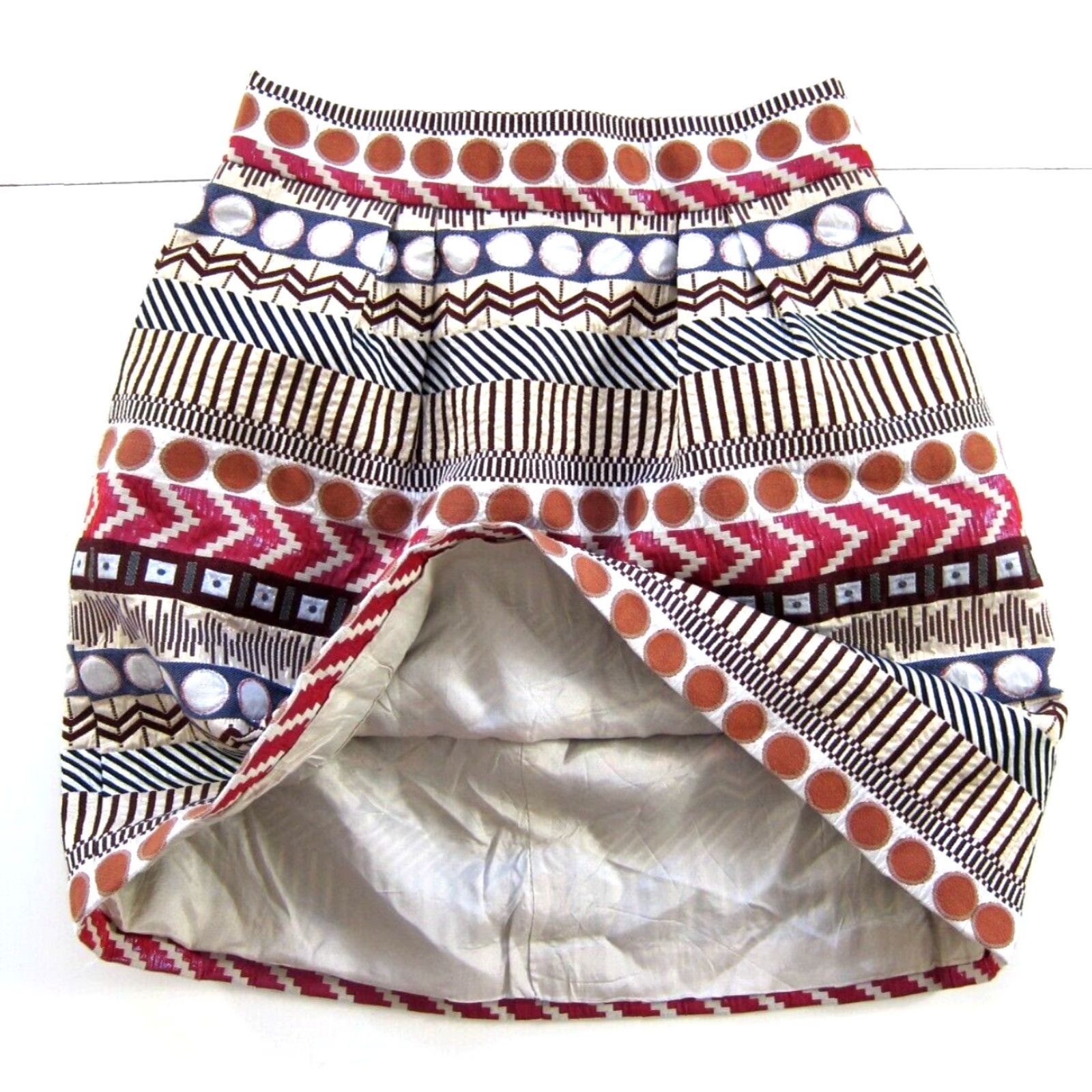 Nomad Nomad Morgan Carpenter Anthropologie Metallic Pink Geo Mini Skirt Women 6 with Pockets Size 28" / US 6 / IT 42 - 4 Thumbnail