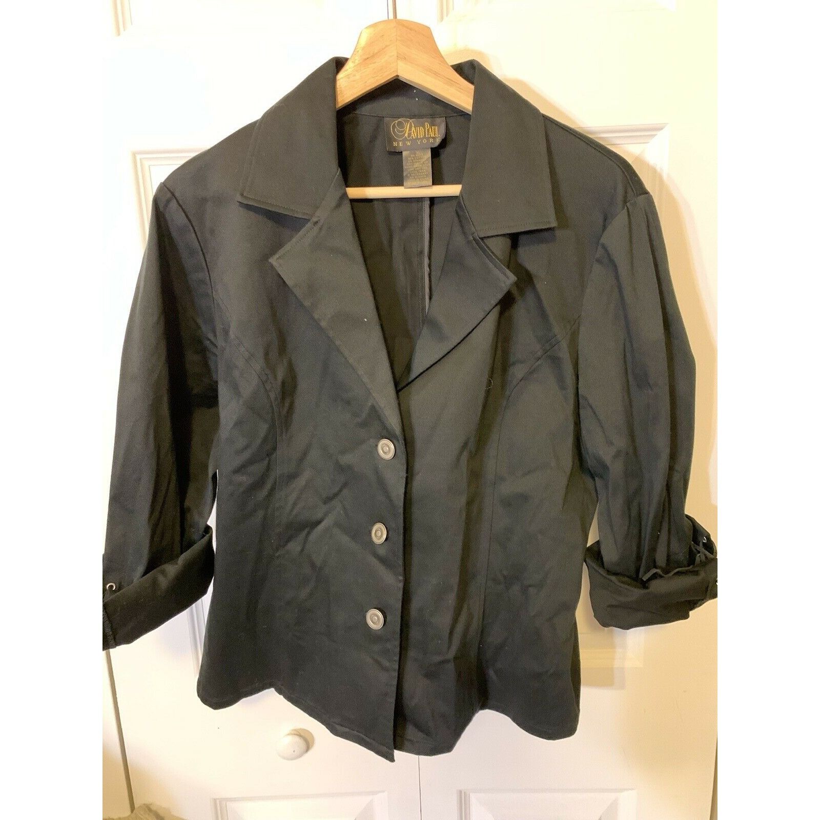 Other David Paul Women’s Sz XL Black cotton blend TOP shirt Size XL / US 12-14 / IT 48-50 - 3 Thumbnail