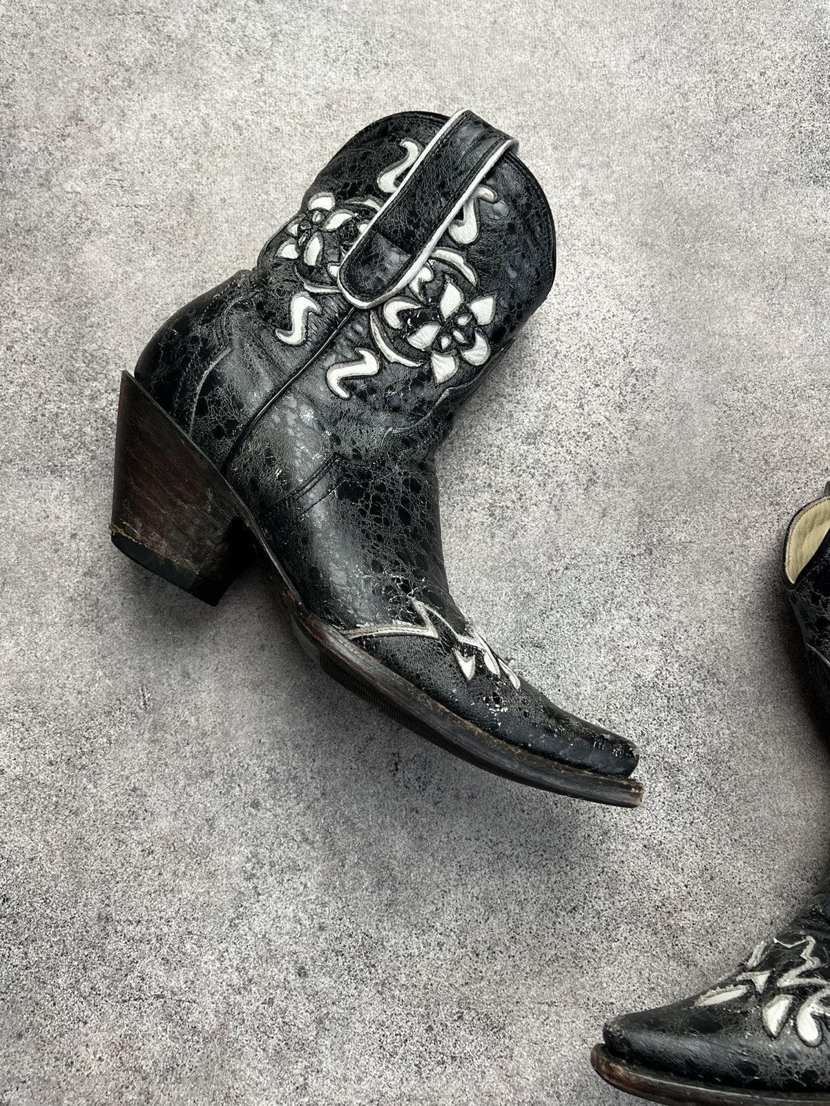 Tony Lama Mezcalero floral print leather western cowboy boots Size US 8 / IT 38 - 2 Thumbnail