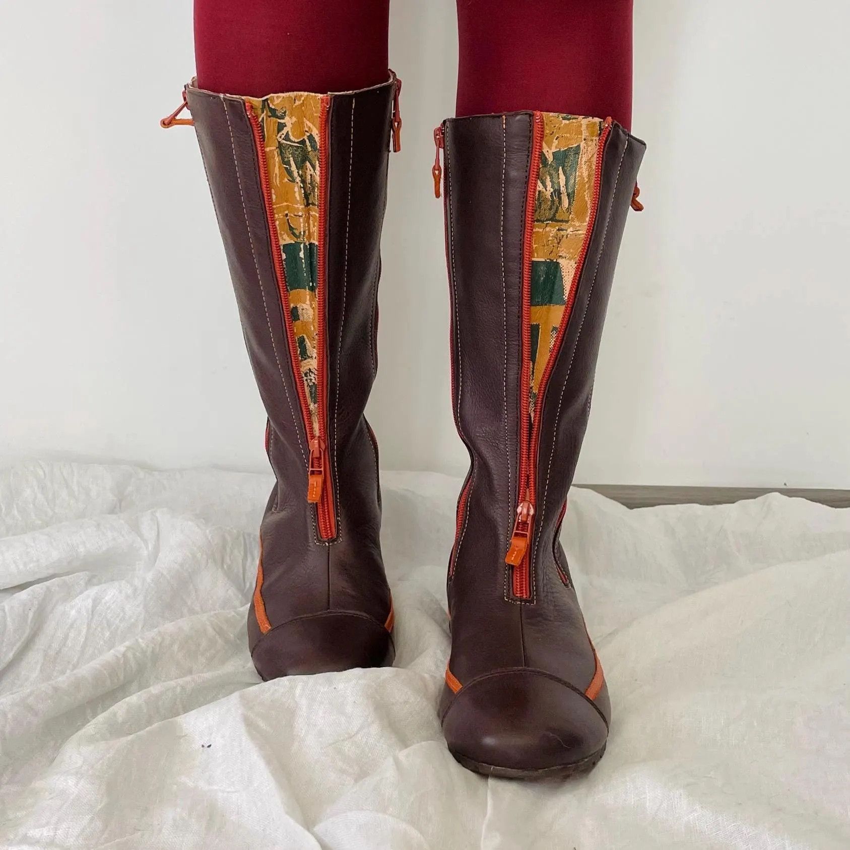 Other Y2K The Art Company Brown Leather Zip Boots – EU38 / US7 Size US 7 / IT 37 - 3 Thumbnail