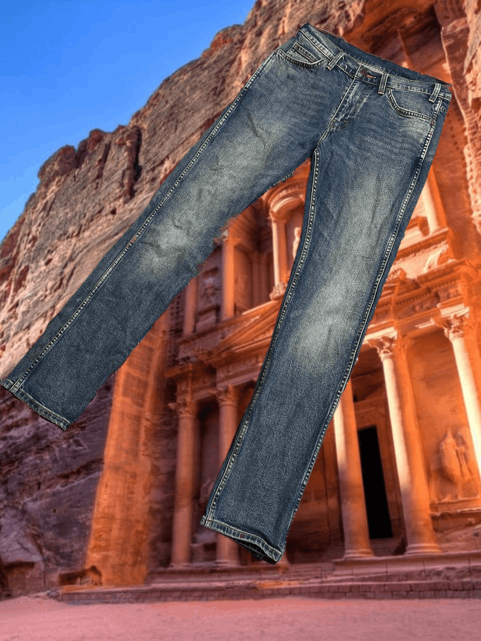 Levi's vintage blue jeans Levi's 505 crazy Y2K streetwear Size US 29 - 1 Thumbnail