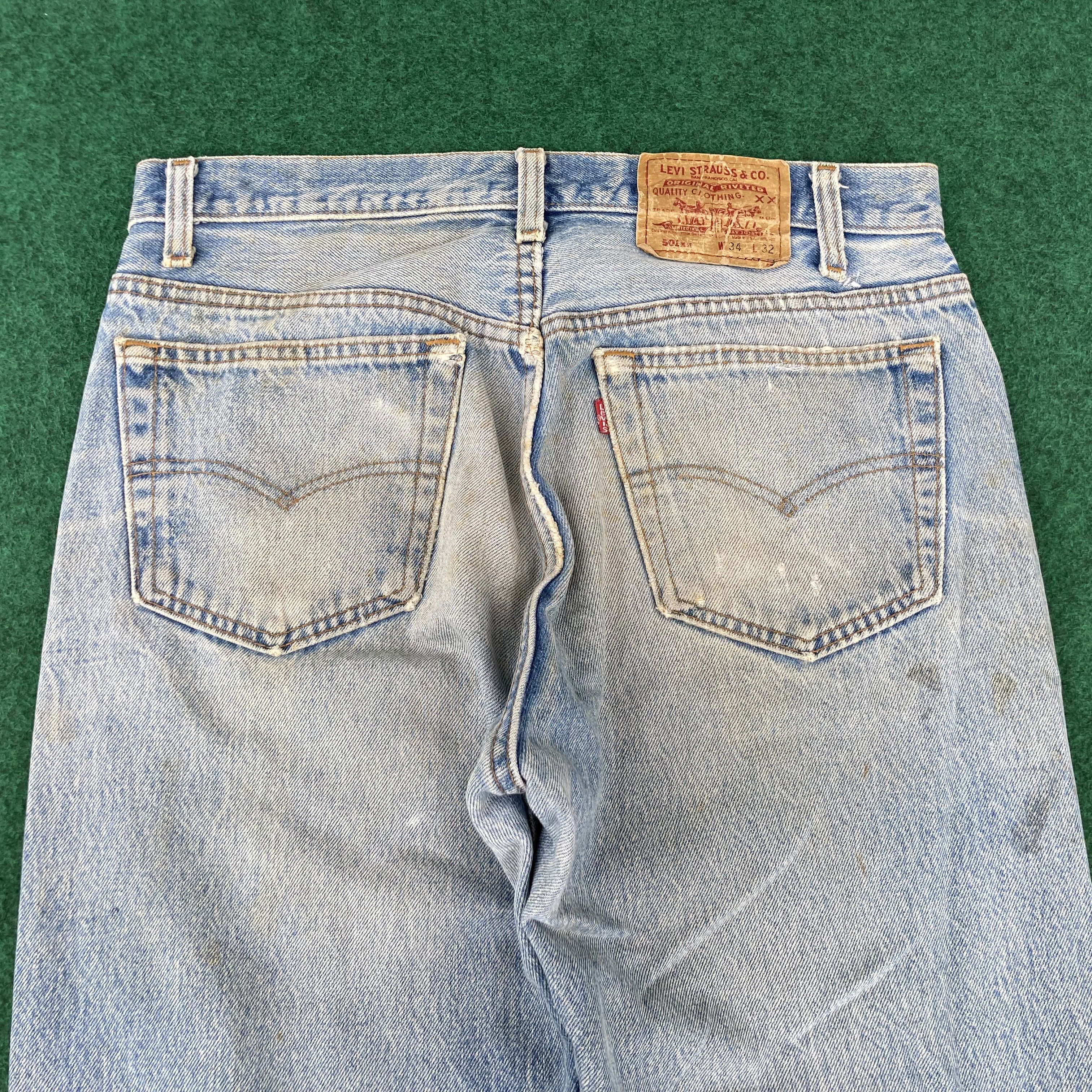 Levi's 31x29 Vintage Levis 501xx Button Fly Blue Denim Jeans Size US 31 - 13 Thumbnail